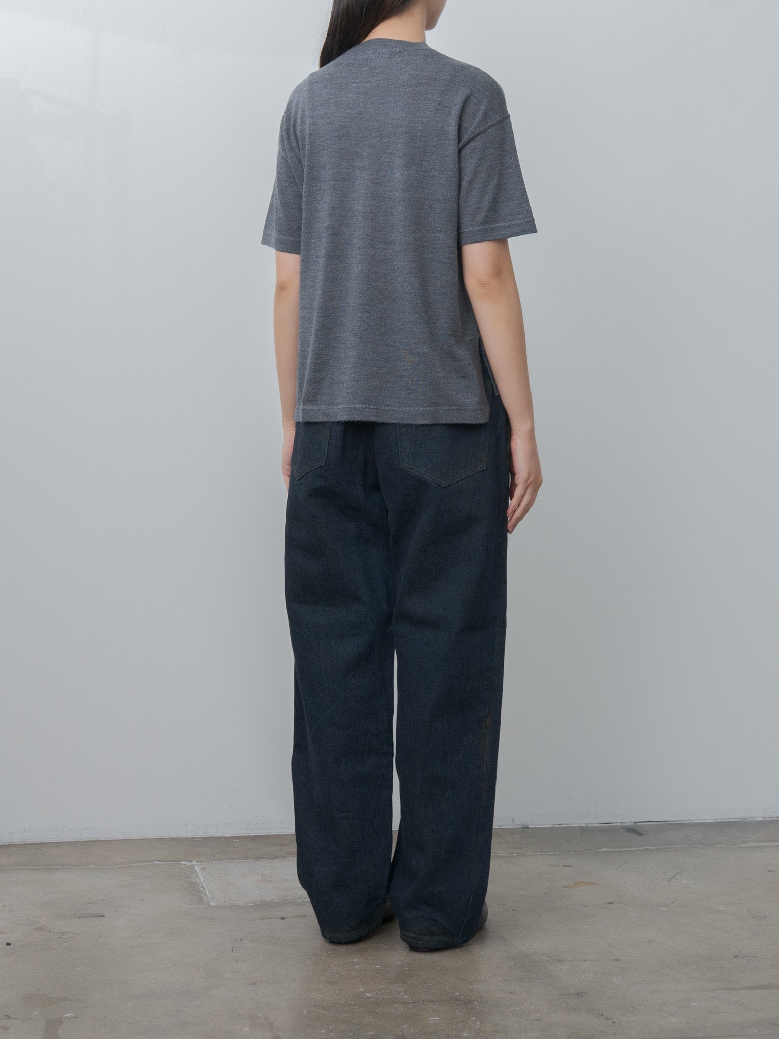 Namu Shop - Sofie D'Hoore MARTA Merino Wool Tee - Steel Melange