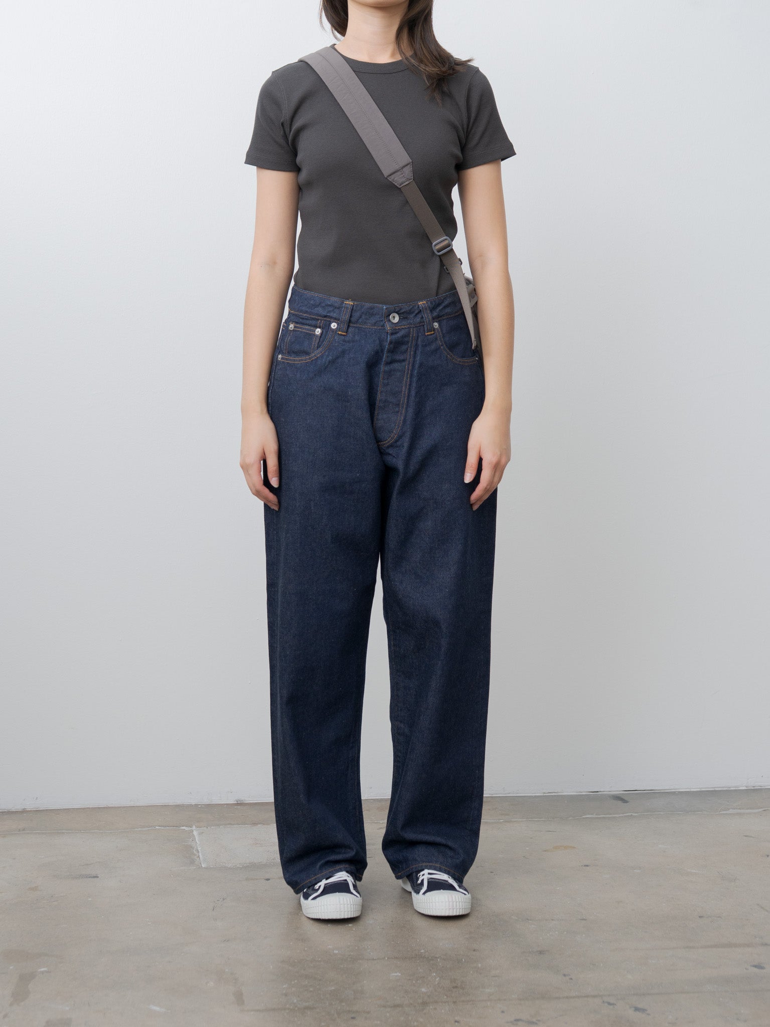 Namu Shop - Aton Recycle Suvin Rib Fit T-Shirt - Charcoal Gray