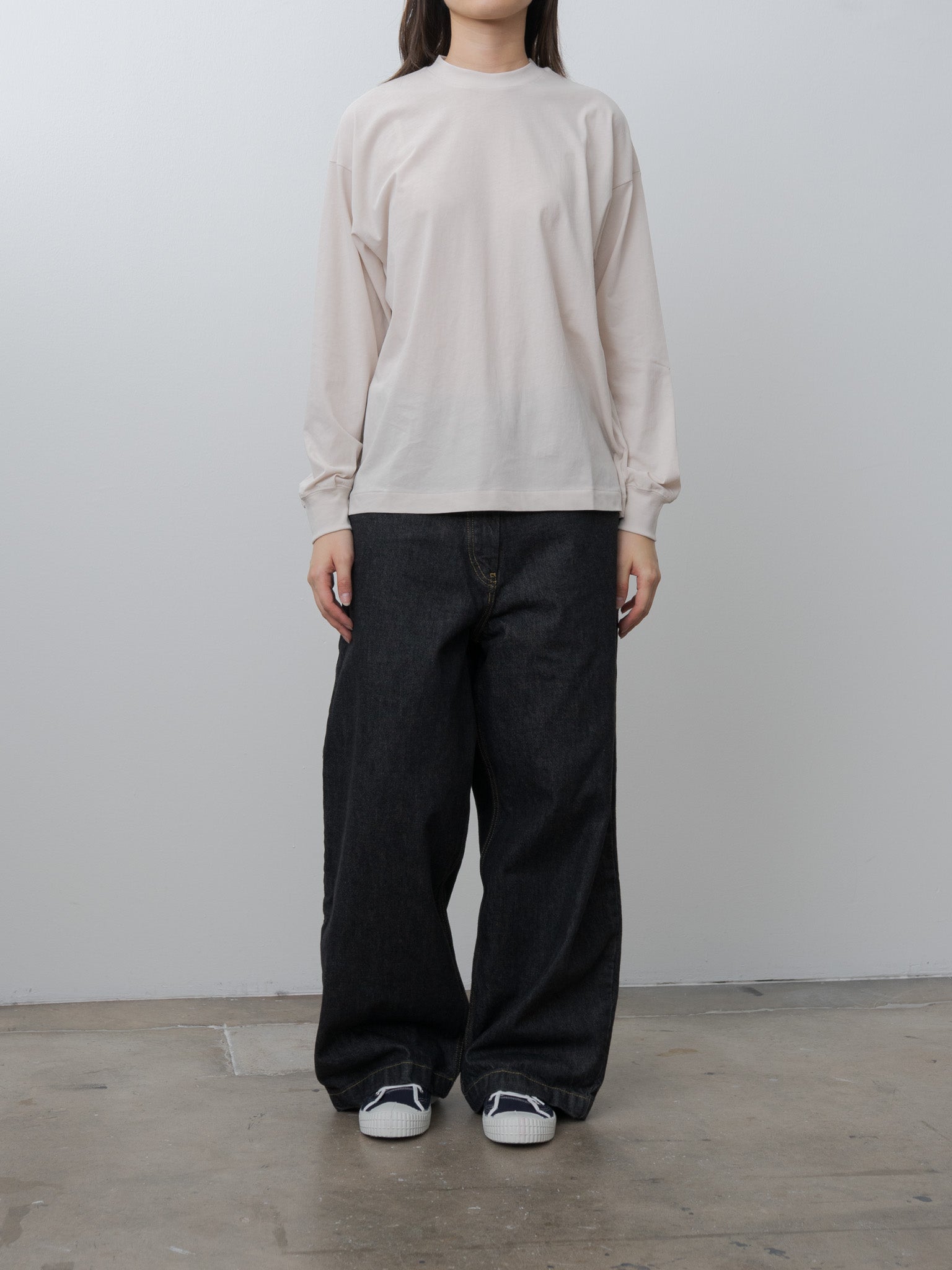 Namu Shop - Aton Fresca Nubuck Longsleeve T–Shirt - Warm White