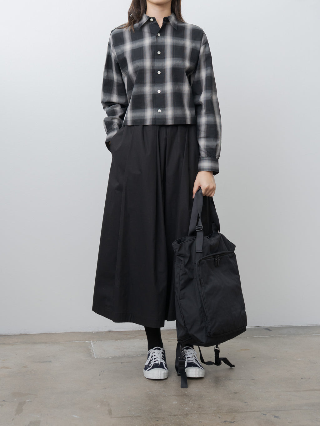 Gabardine Two-Way Backpack - Black