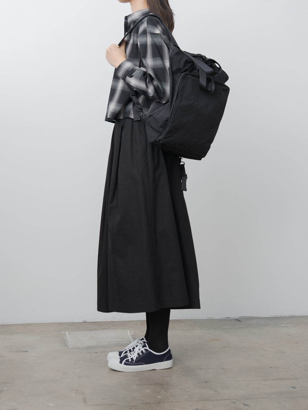 Gabardine Two-Way Backpack - Black
