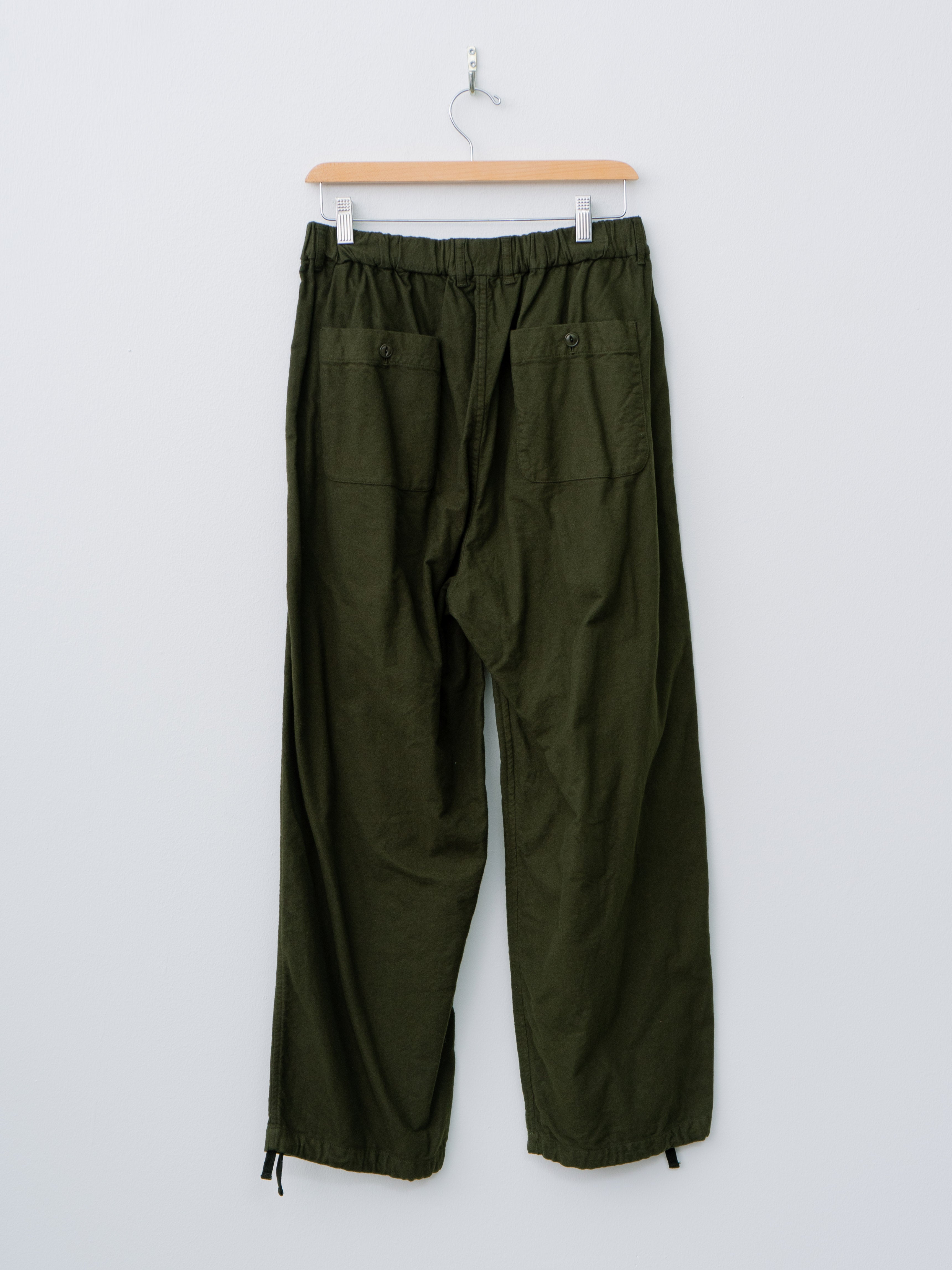 Namu Shop - Yoko Sakamoto Brushed Cotton Wide Pants - Olive