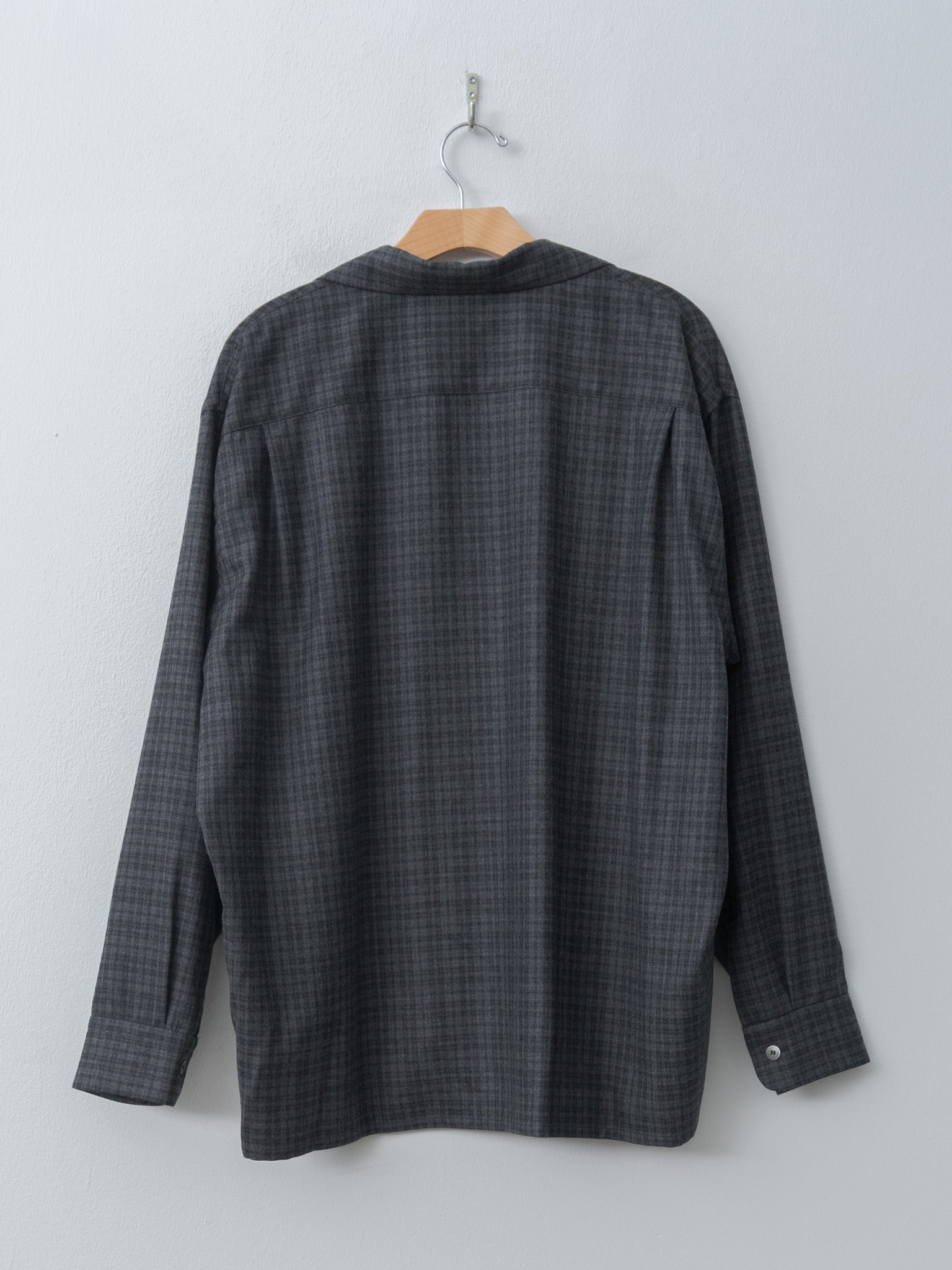Namu Shop - Kaptain Sunshine Wool Plaid Open Collar Shirt
