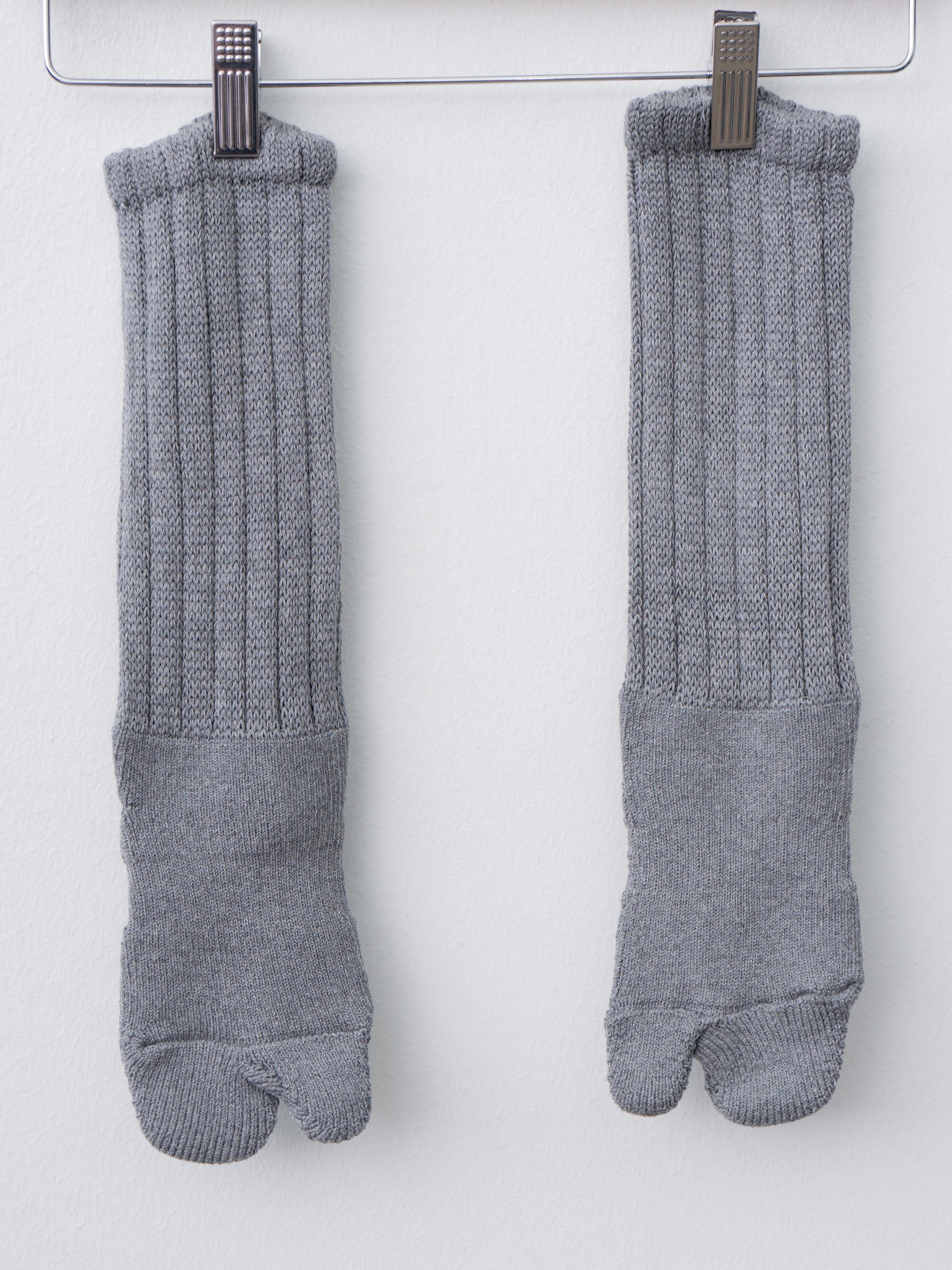Namu Shop - Yoko Sakamoto Tabi Pile Socks - Heather Gray, Black