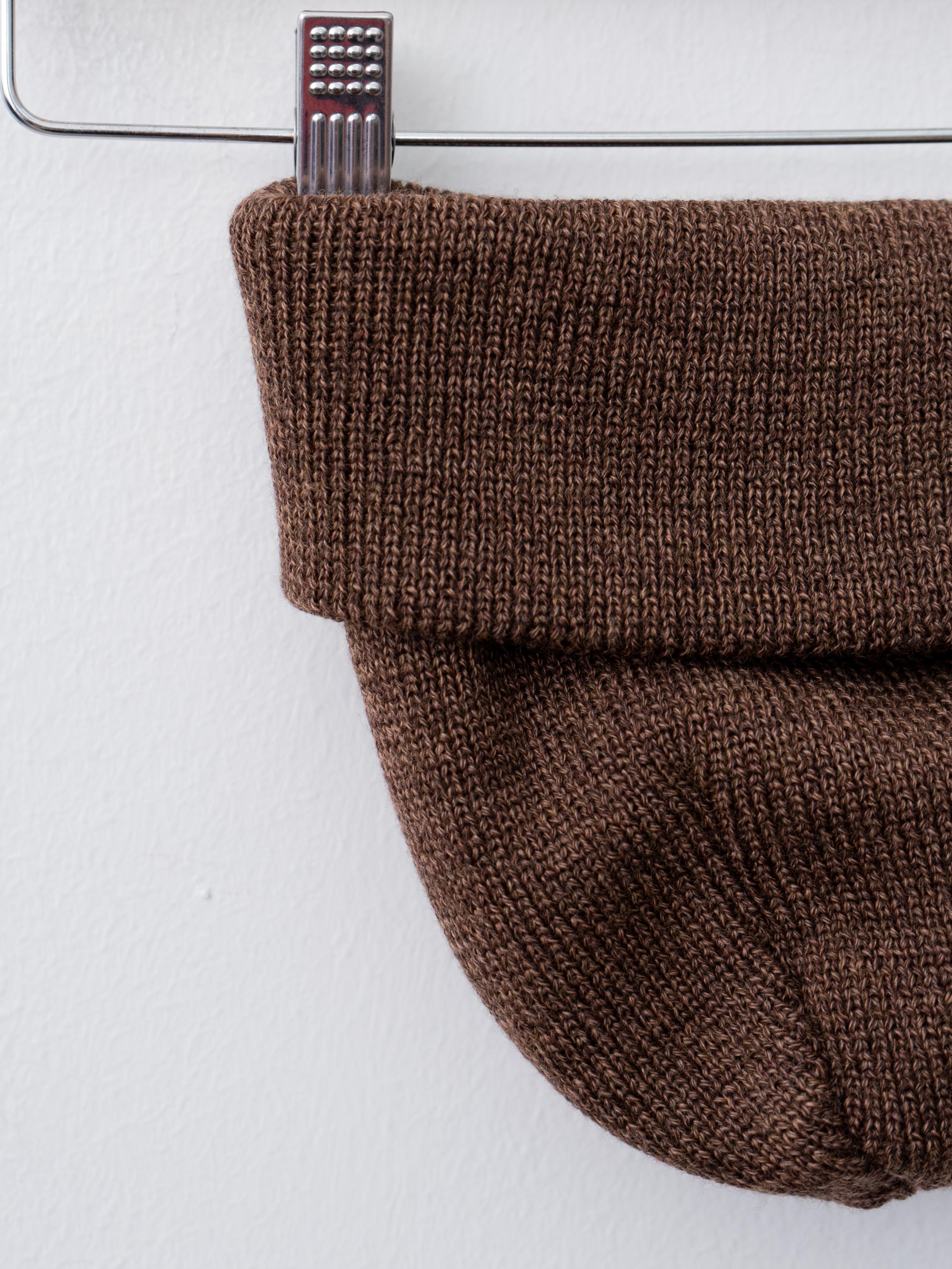 Namu Shop - Yoko Sakamoto Washable Wool Knit Big Watch Cap - Heather Gray, Heather Brown