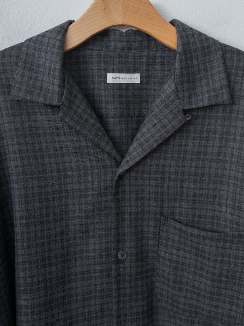 Namu Shop - Kaptain Sunshine Wool Plaid Open Collar Shirt