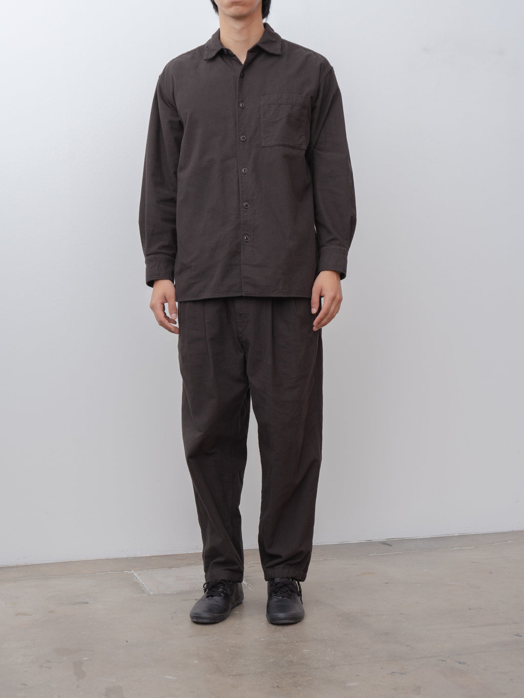 Namu Shop - Yoko Sakamoto Brushed Cotton Box Shirt - Brown