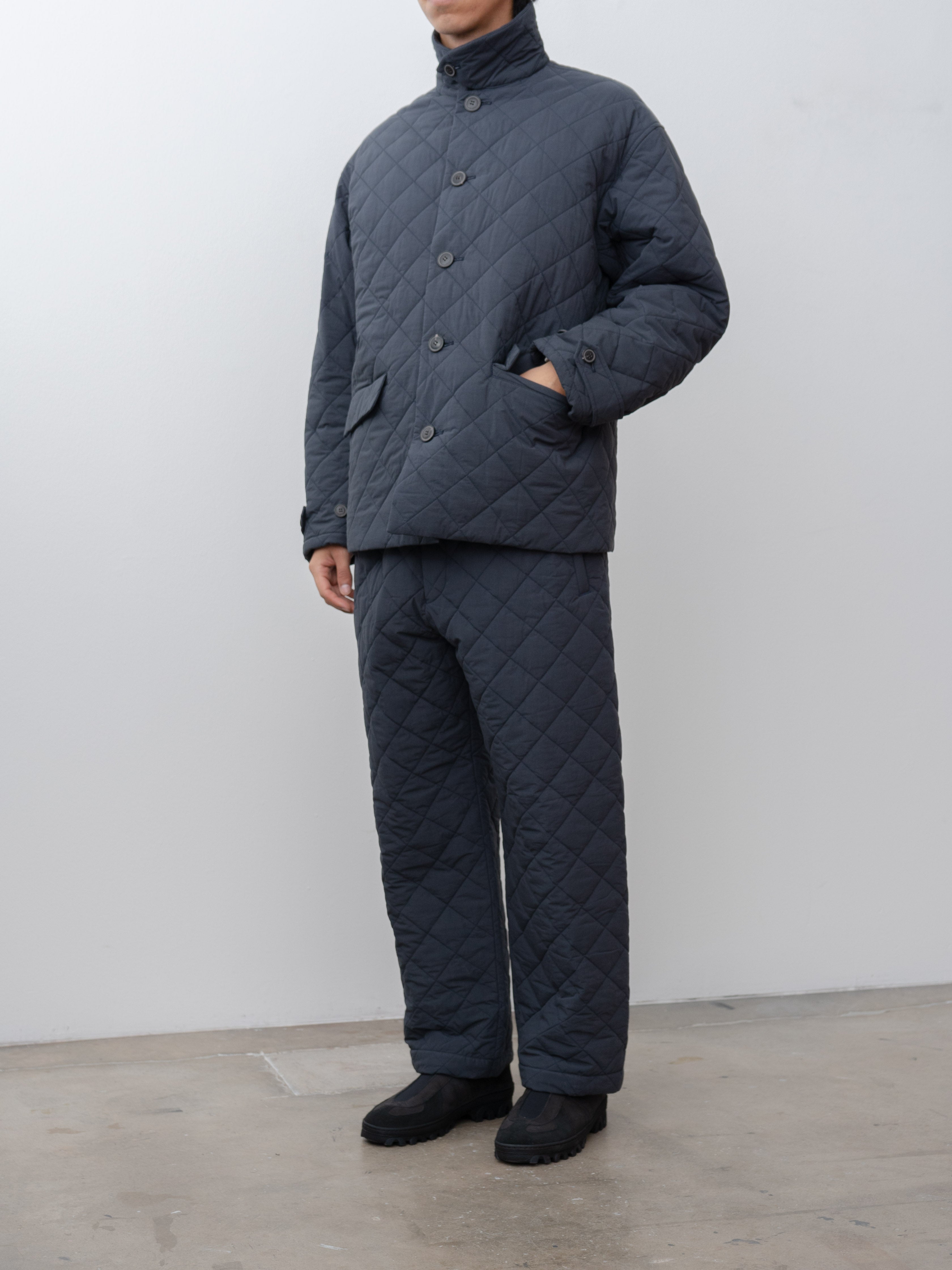 Namu Shop - Yoko Sakamoto Quilting Wide Pants - Navy