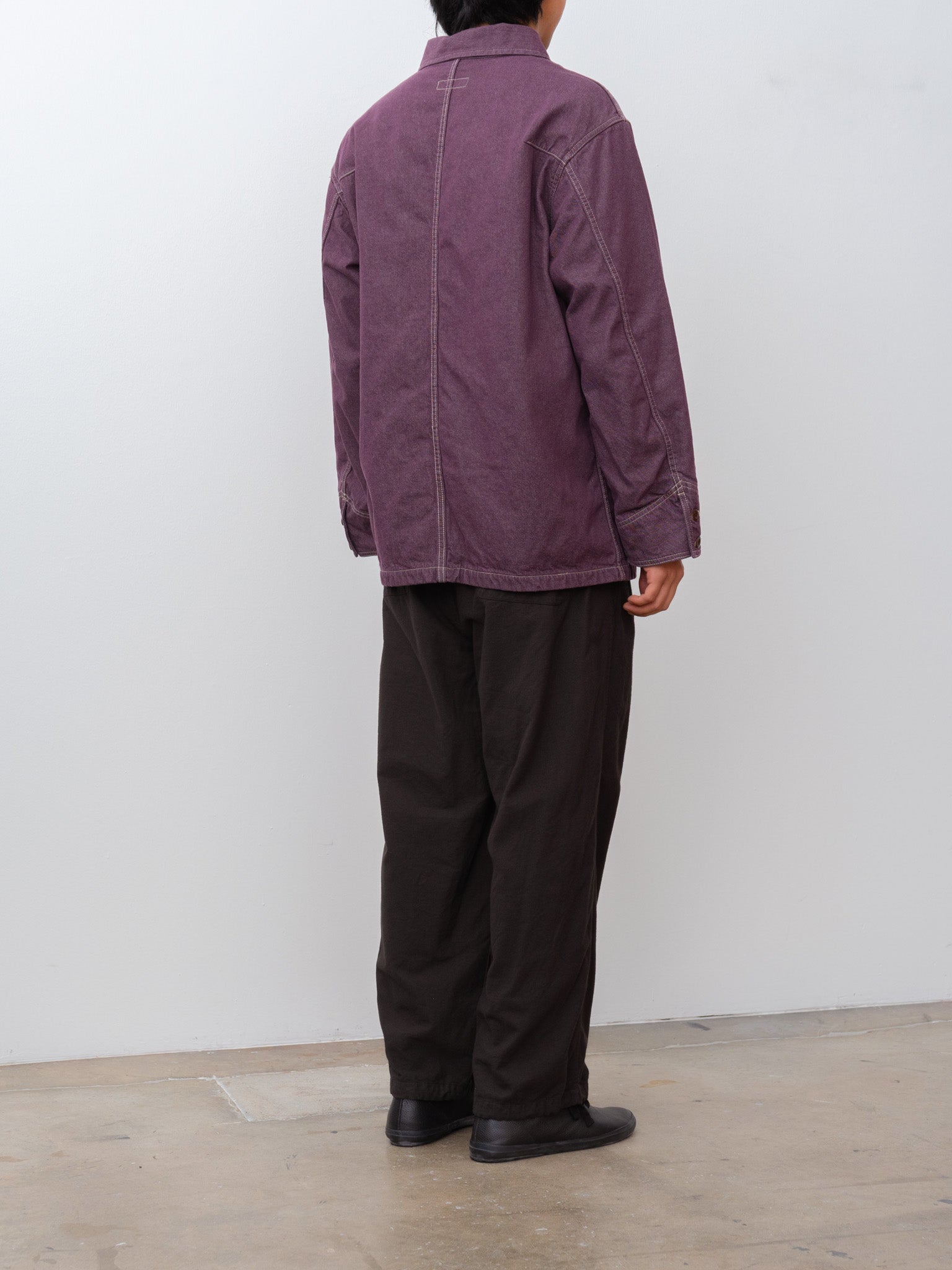 Namu Shop - ts(s) Bio Wash Color Denim Coverall Jacket - Purple