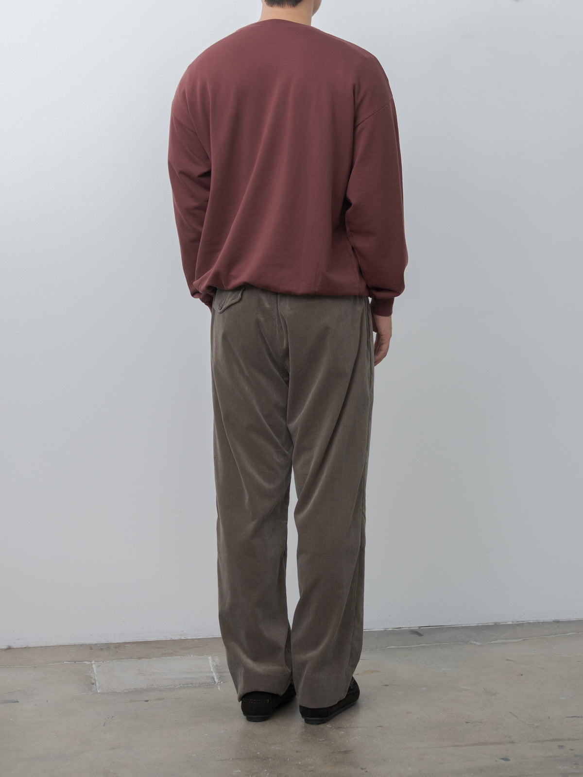 Cotton Corduroy Easy Trousers - Brown