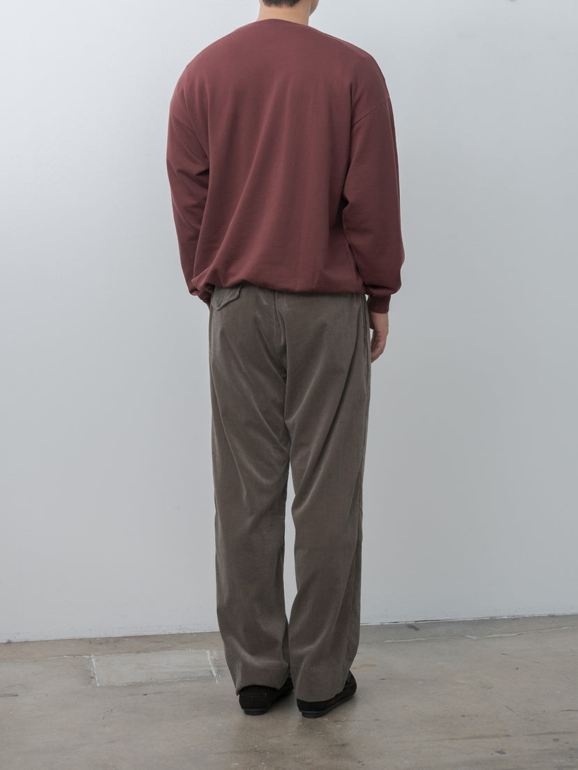 Cotton Corduroy Easy Trousers - Brown
