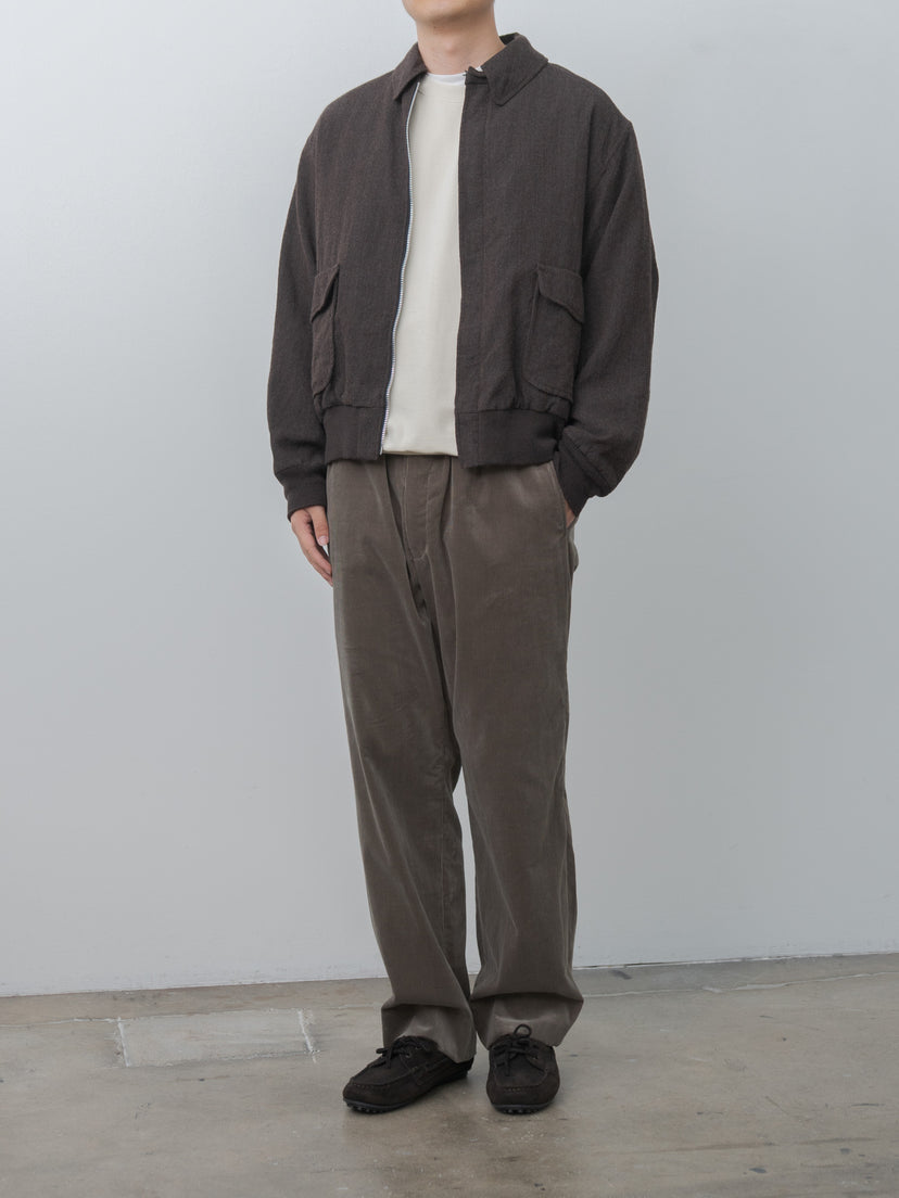 Cotton Corduroy Easy Trousers - Brown