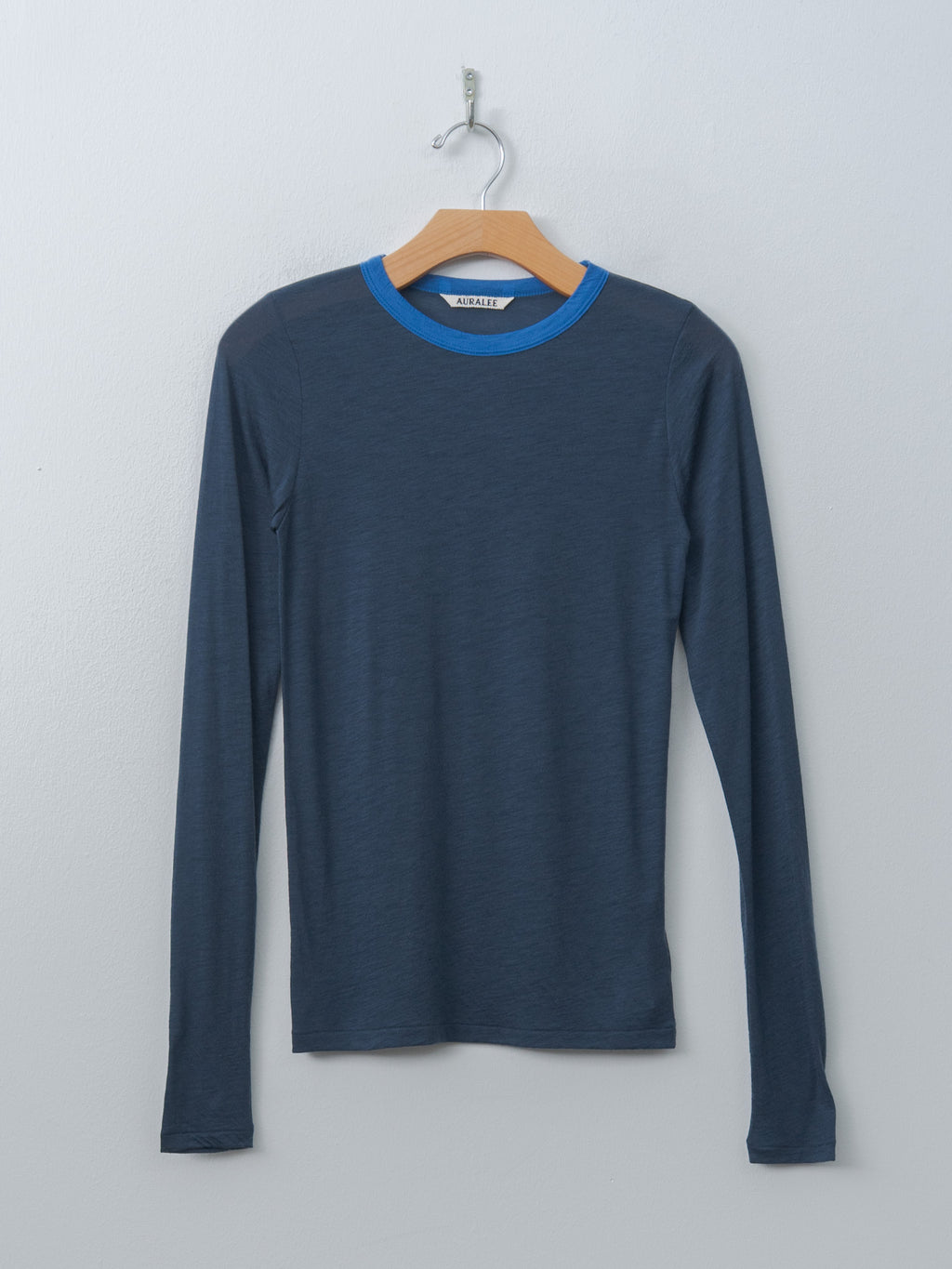 Namu Shop - Auralee Fluffy Cashmere Nylon Jersey Ringer L/S Tee