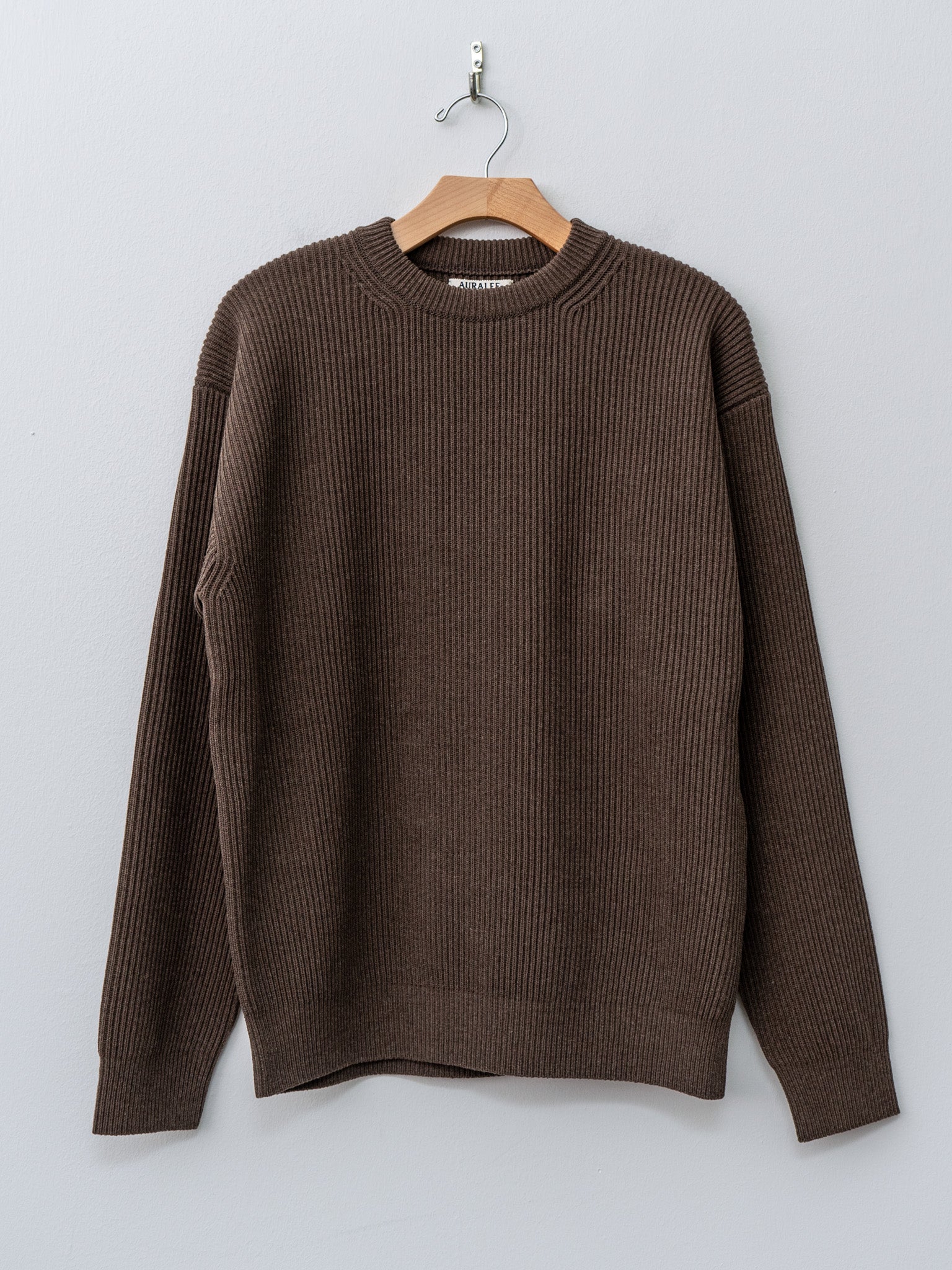 AURALEE オーラリー 16AW SUPER FINE WOOL RIB KNIT V NECK P/O スーパーファインウールリブニットセーター ネイビー 1 imgrc0096664146.jpg