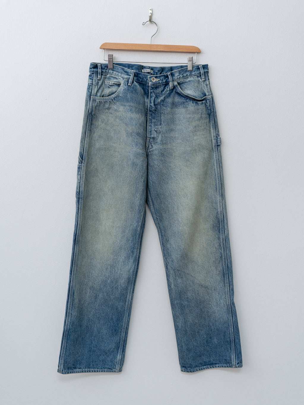 Namu Shop - Auralee Selvedge Faded Heavy Denim Painter Pants - Faded Indigo