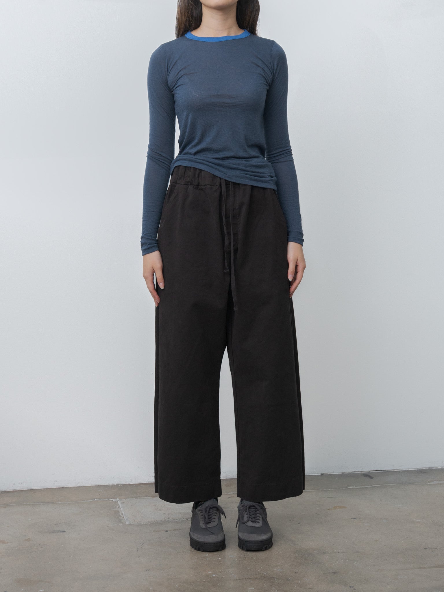 Namu Shop - Auralee Fluffy Cashmere Nylon Jersey Ringer L/S Tee