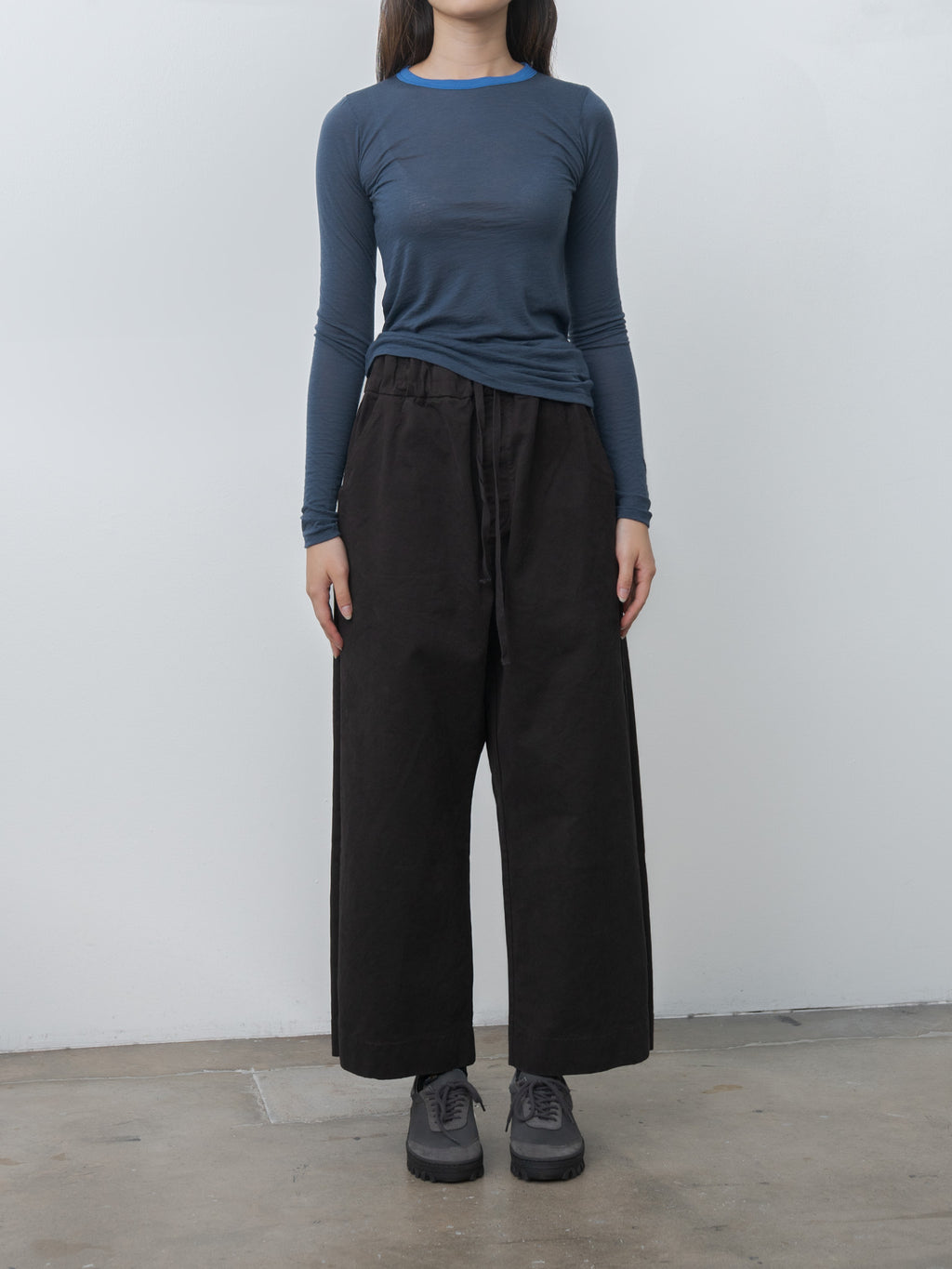 Namu Shop - Auralee Fluffy Cashmere Nylon Jersey Ringer L/S Tee