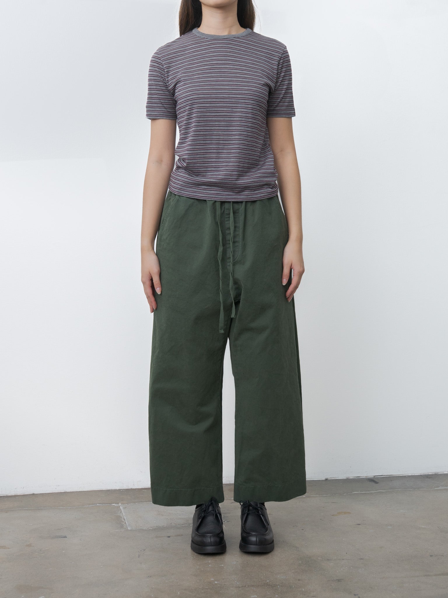 Namu Shop - Auralee Soft Smooth Wool Stripe Jersey Tee