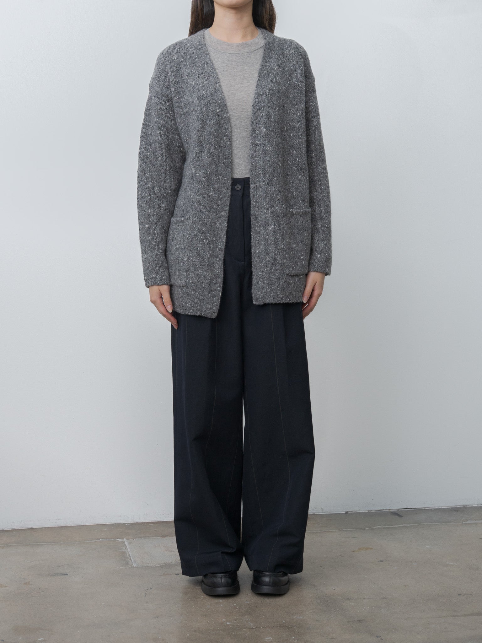 Namu Shop - Auralee Low-Gauge Homespun Tweed Knit Cardigan