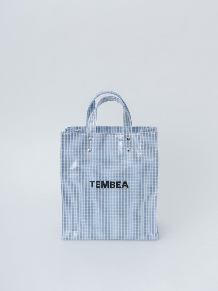 Namu Shop - Tembea Paper Tote Small - Check Light Blue