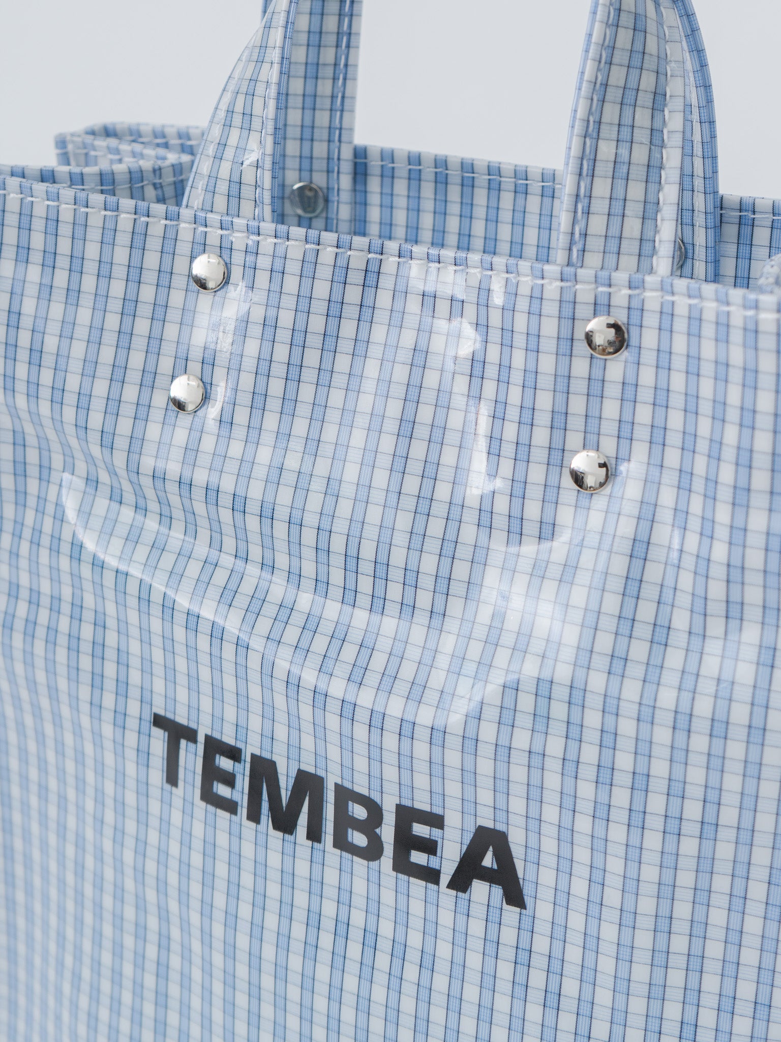 Namu Shop - Tembea Paper Tote Small - Check Light Blue
