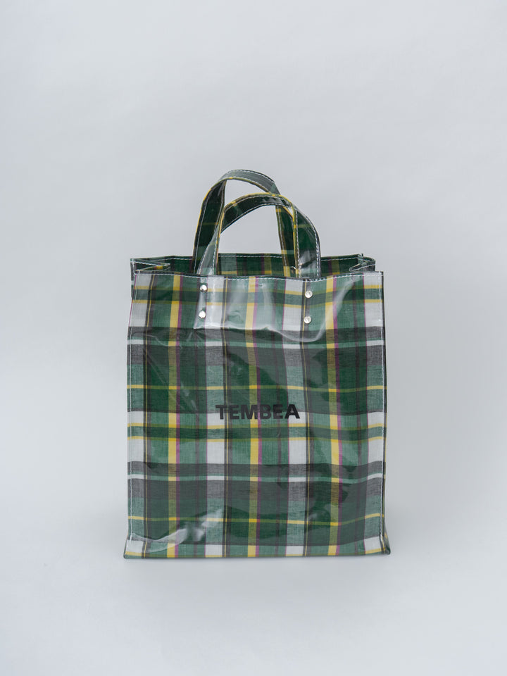 Paper Tote Medium - Check Green