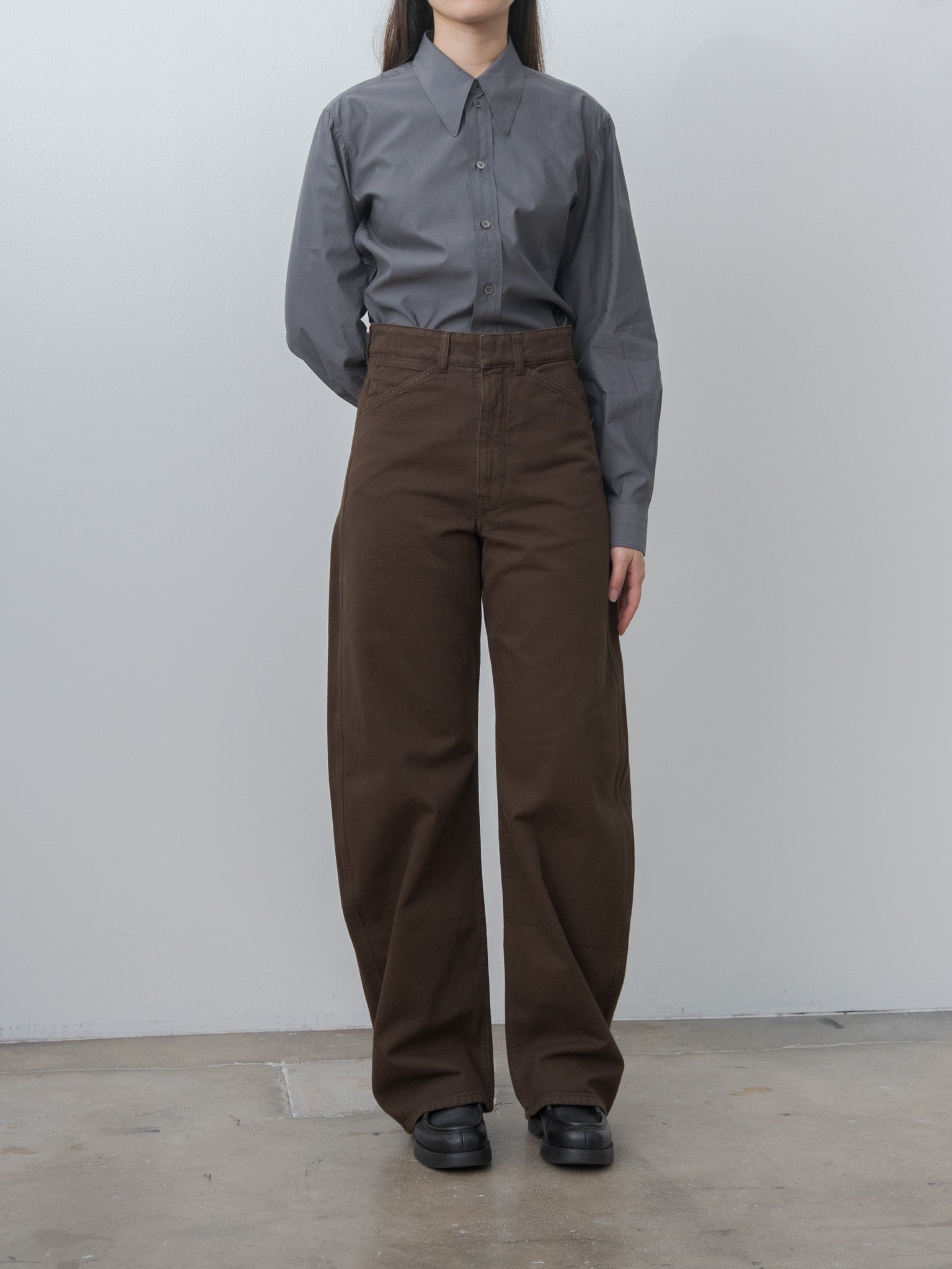 Namu Shop - Lemaire High Waisted Curved Pants - Ristretto