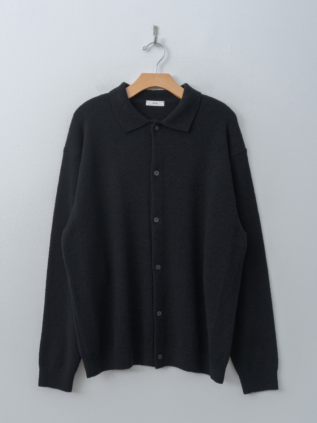 Namu Shop - Aton Wool Mini Boucle Polo Cardigan