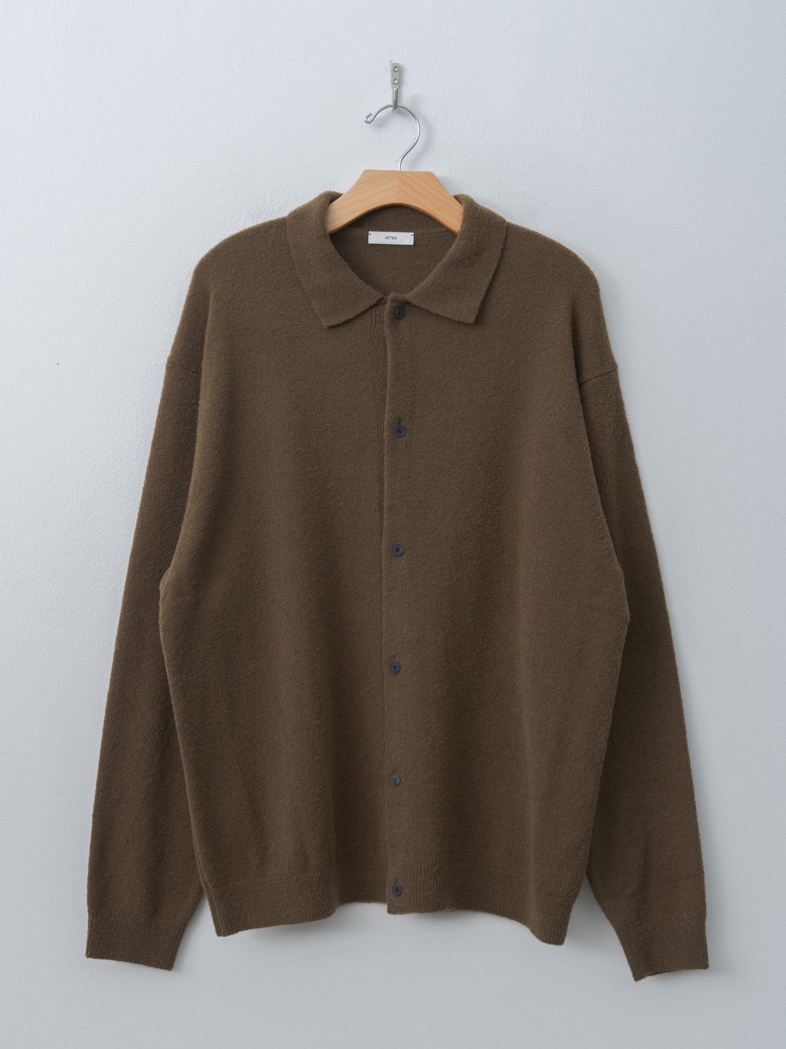 Namu Shop - Aton Wool Mini Boucle Polo Cardigan