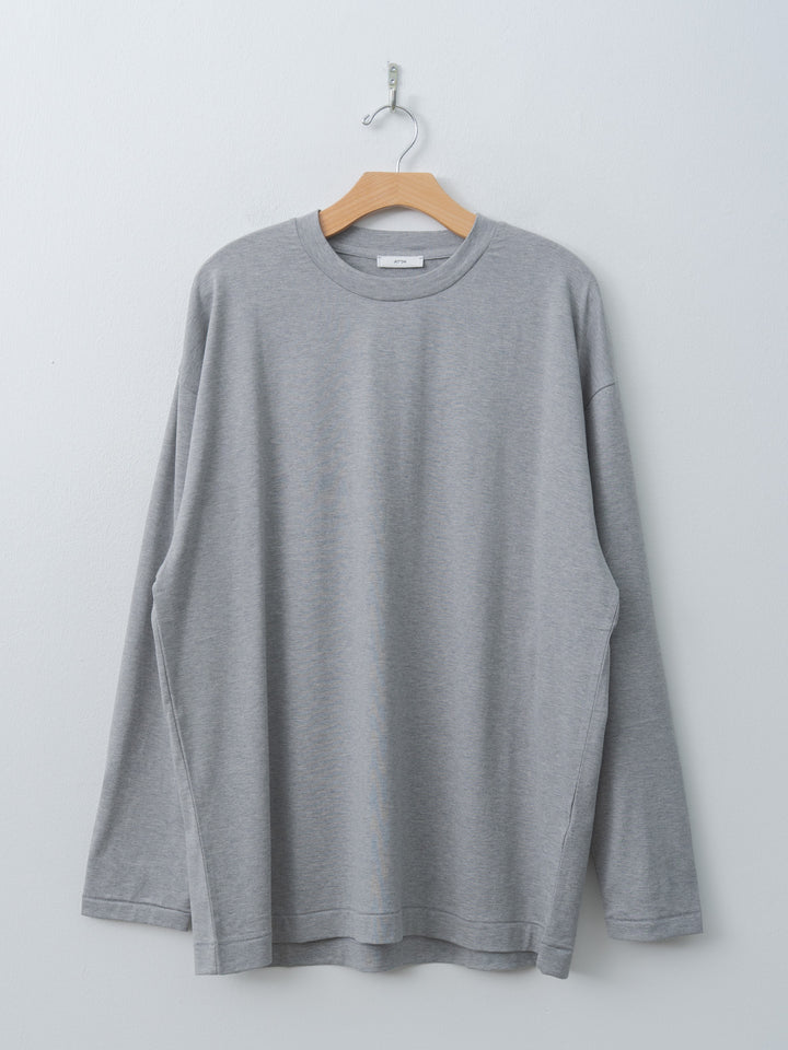 Suvin 60/2 Oversized Long Sleeve T-Shirt - Top Gray, Blue