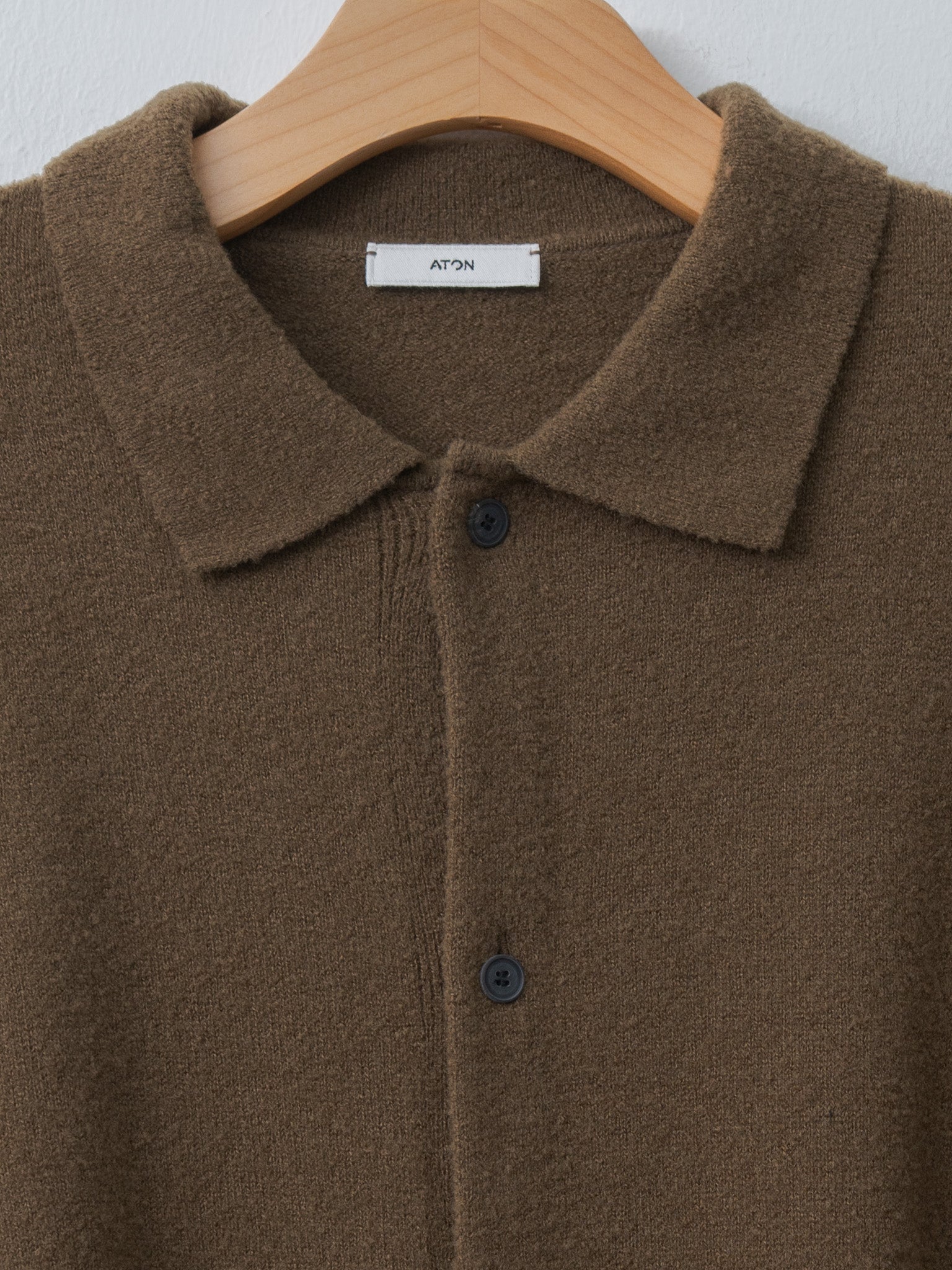 Namu Shop - Aton Wool Mini Boucle Polo Cardigan