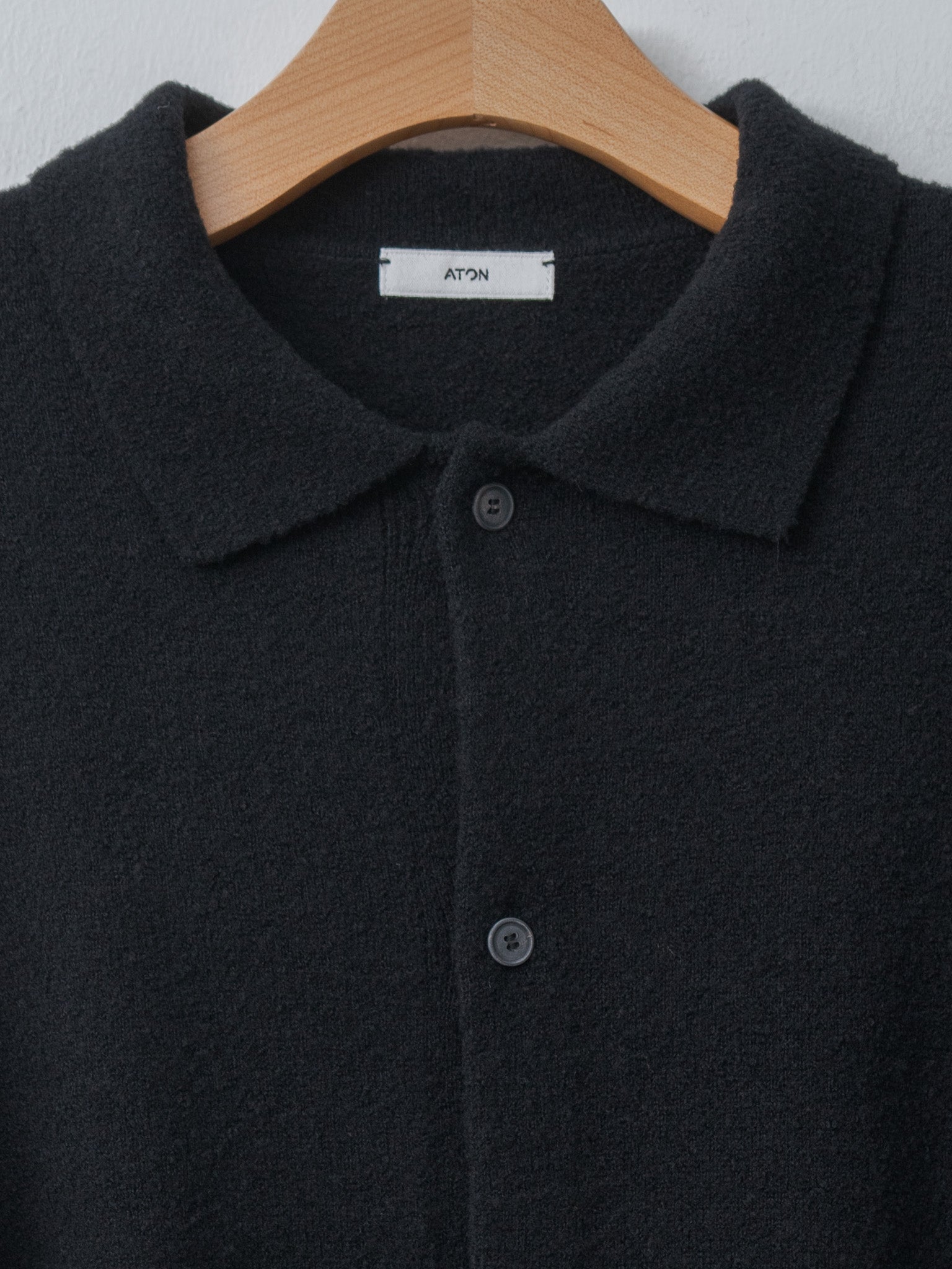 Namu Shop - Aton Wool Mini Boucle Polo Cardigan