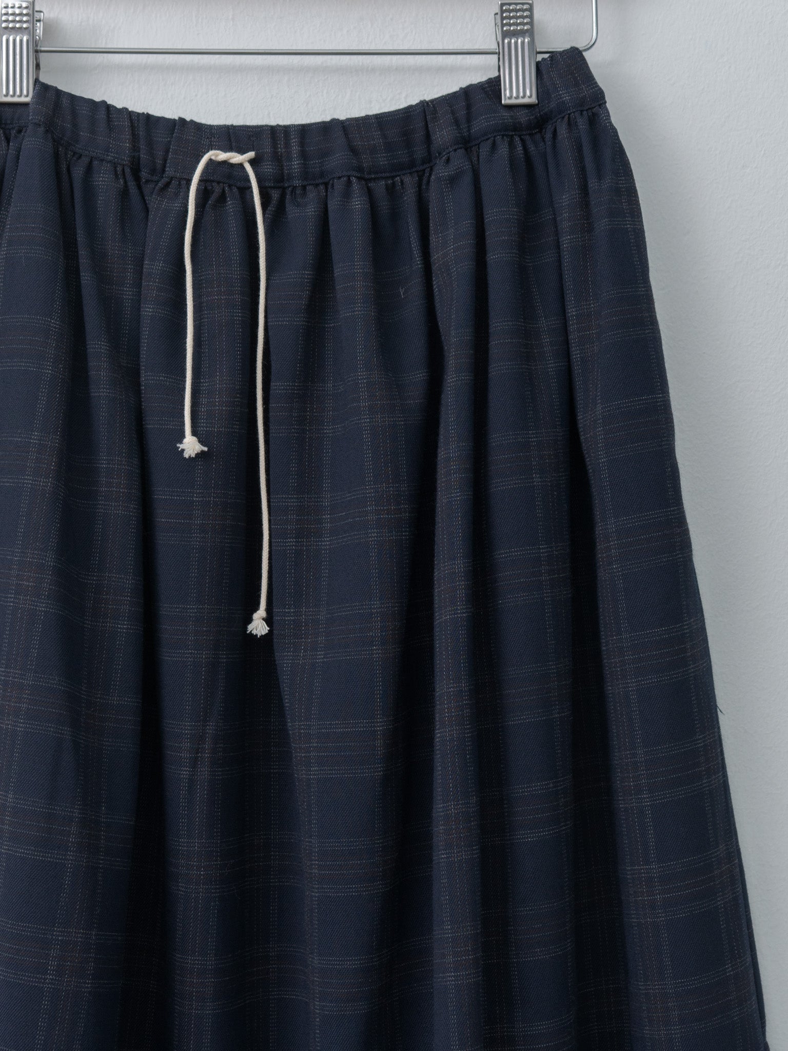 Namu Shop - Eleph Wide Skirt - Navy Check