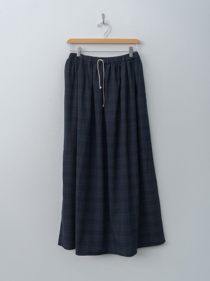 Namu Shop - Eleph Wide Skirt - Navy Check