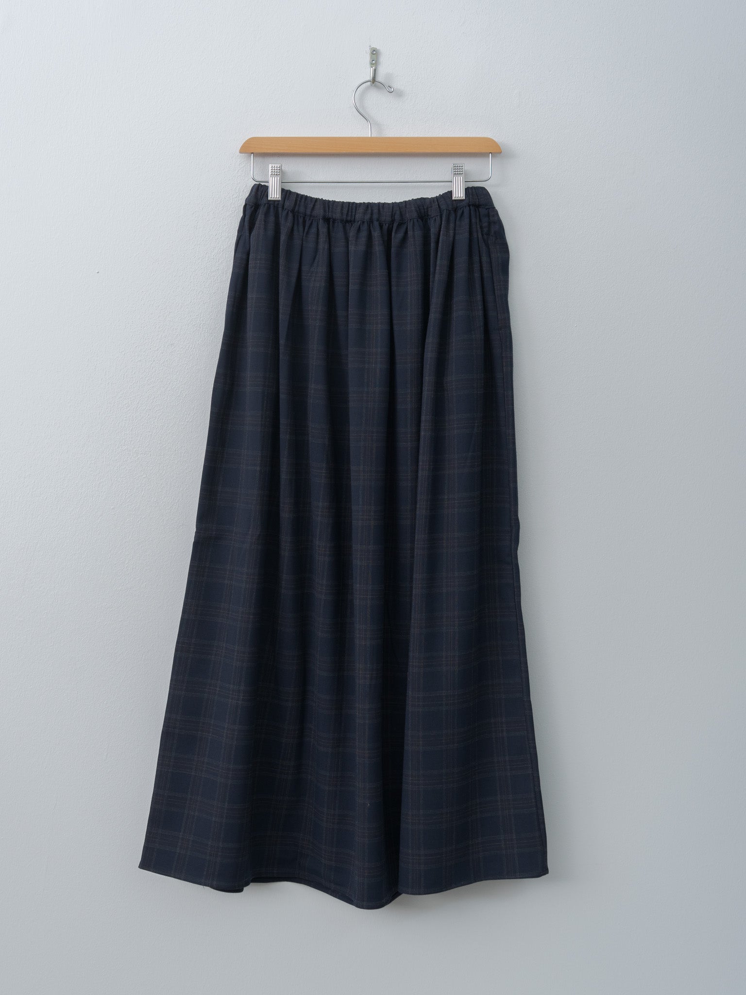 Namu Shop - Eleph Wide Skirt - Navy Check