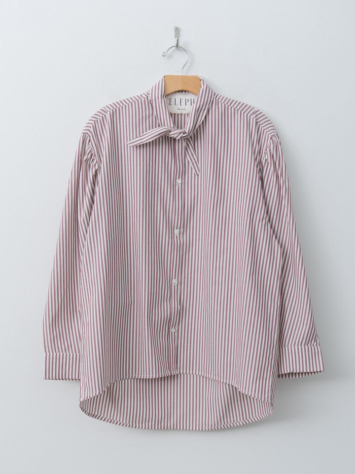 Namu Shop - Eleph Tie Shirt - Burgundy Stripe