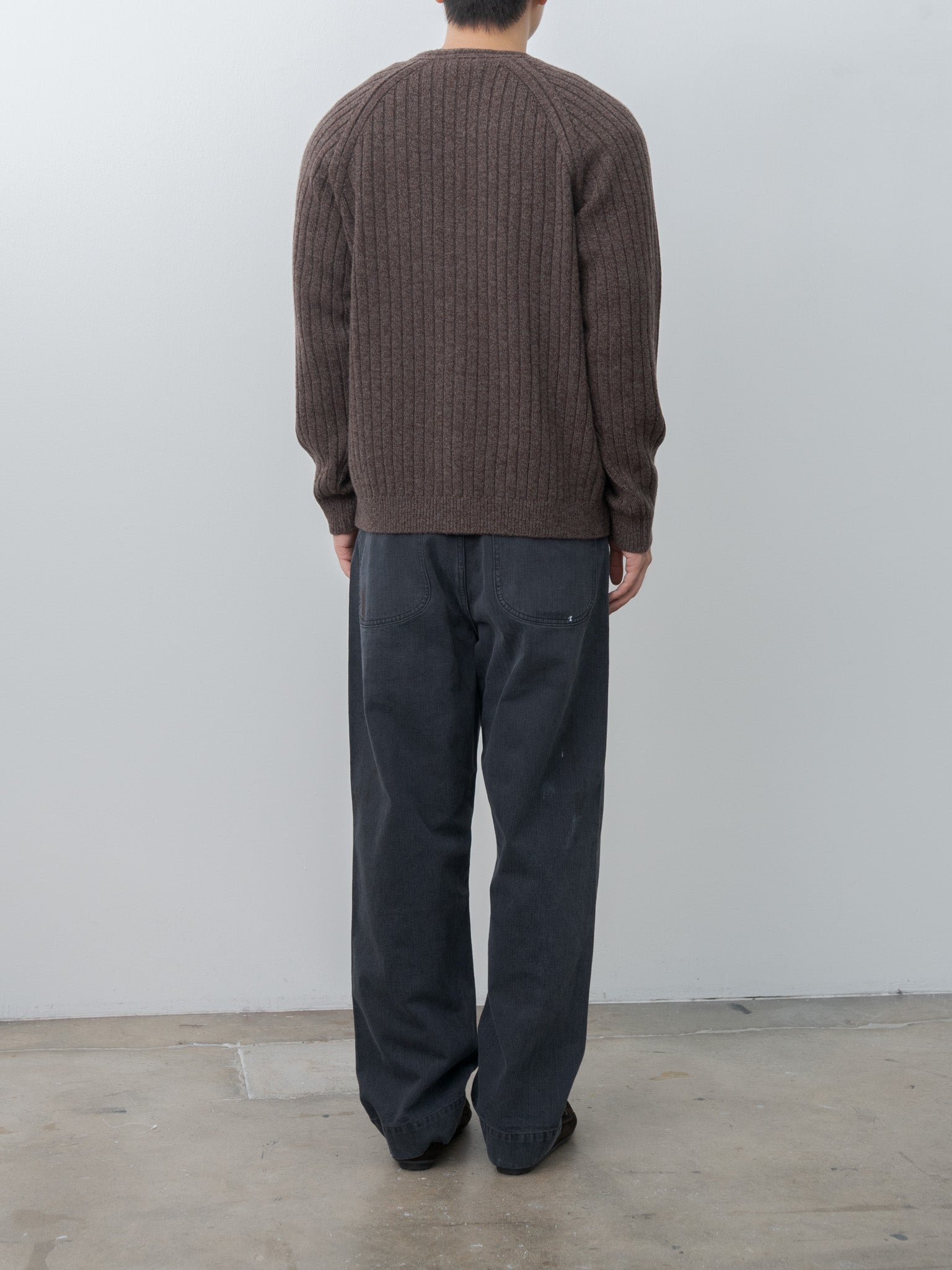Namu Shop - Aton Wool Mini Boucle Polo Cardigan with Herill USMC HBT Pants