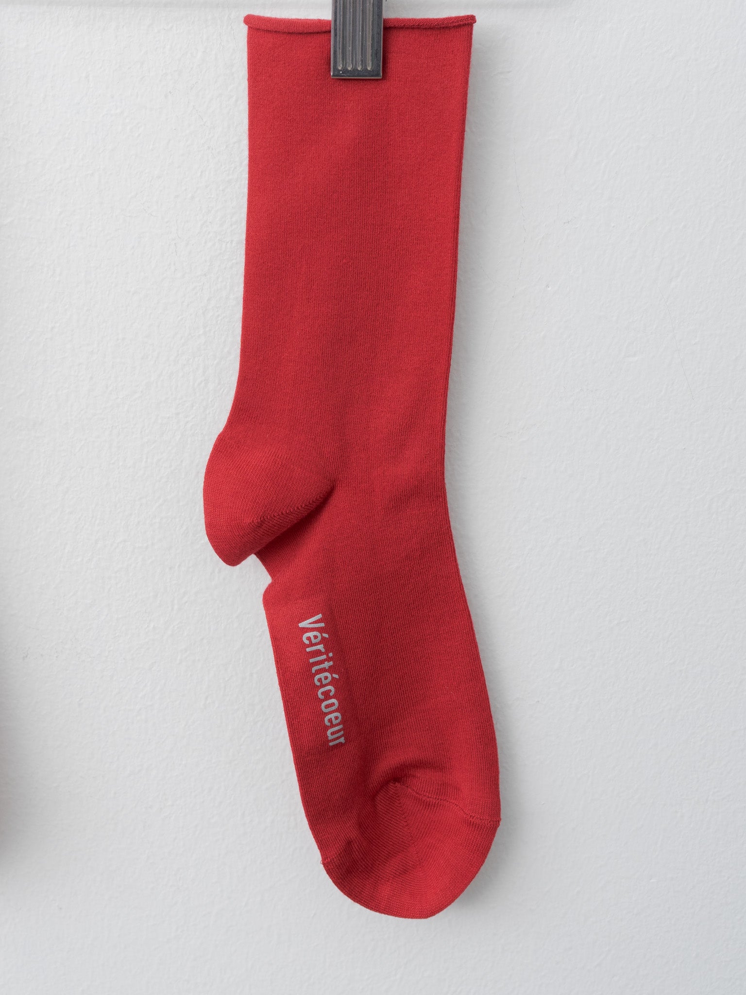 Namu Shop - Veritecoeur Roll Hem Socks - Brown, Red
