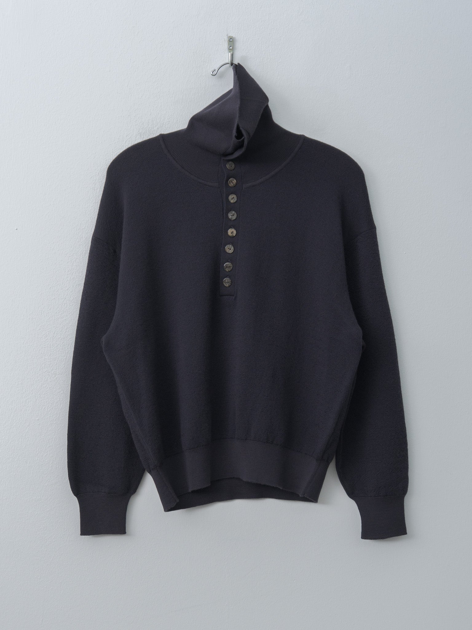 Namu Shop - Sayaka Davis Highneck Henley - Oatmeal, Eggplant