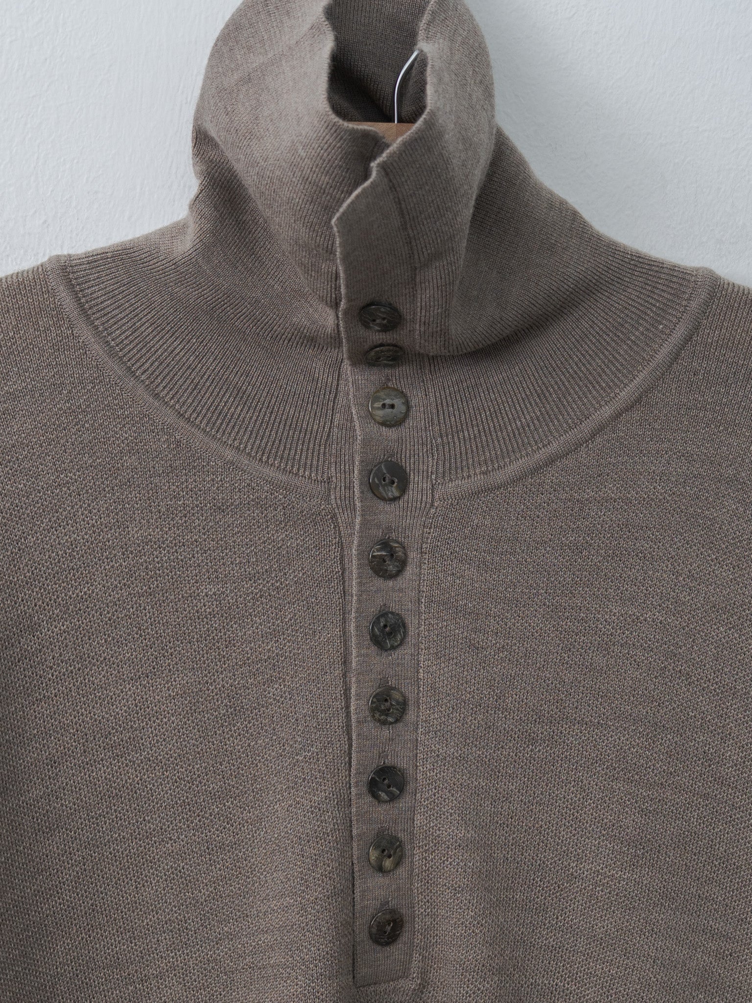 Namu Shop - Sayaka Davis Highneck Henley - Oatmeal, Eggplant