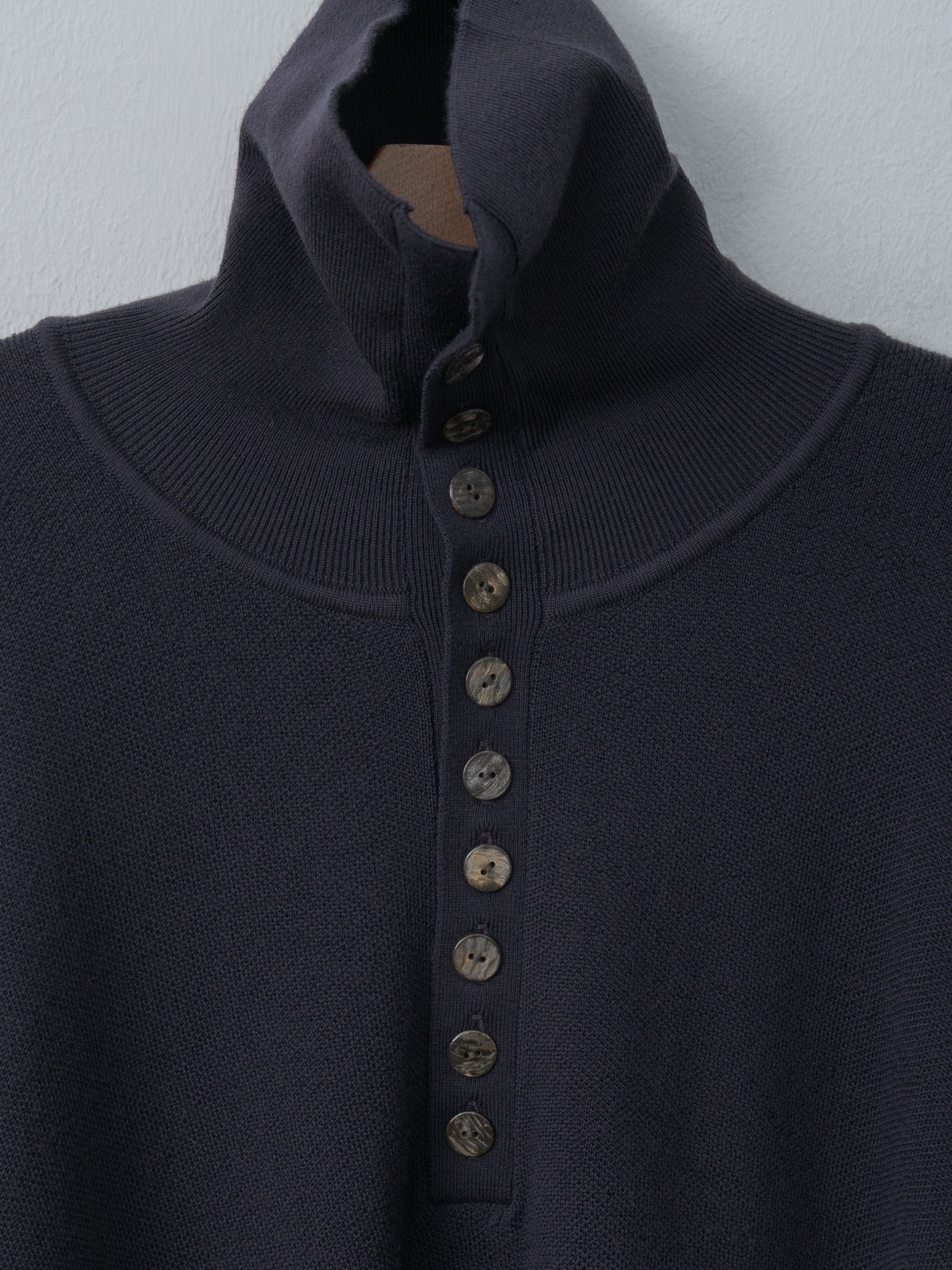 Namu Shop - Sayaka Davis Highneck Henley - Oatmeal, Eggplant