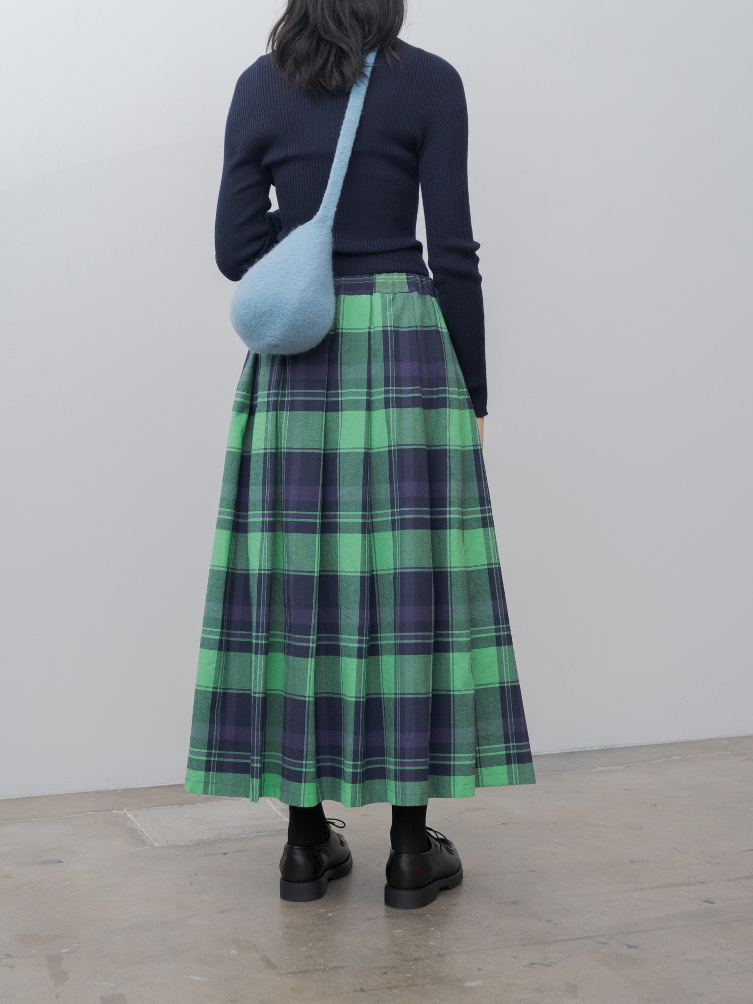 Namu Shop - Veritecoeur Tuck Skirt - Green Check
