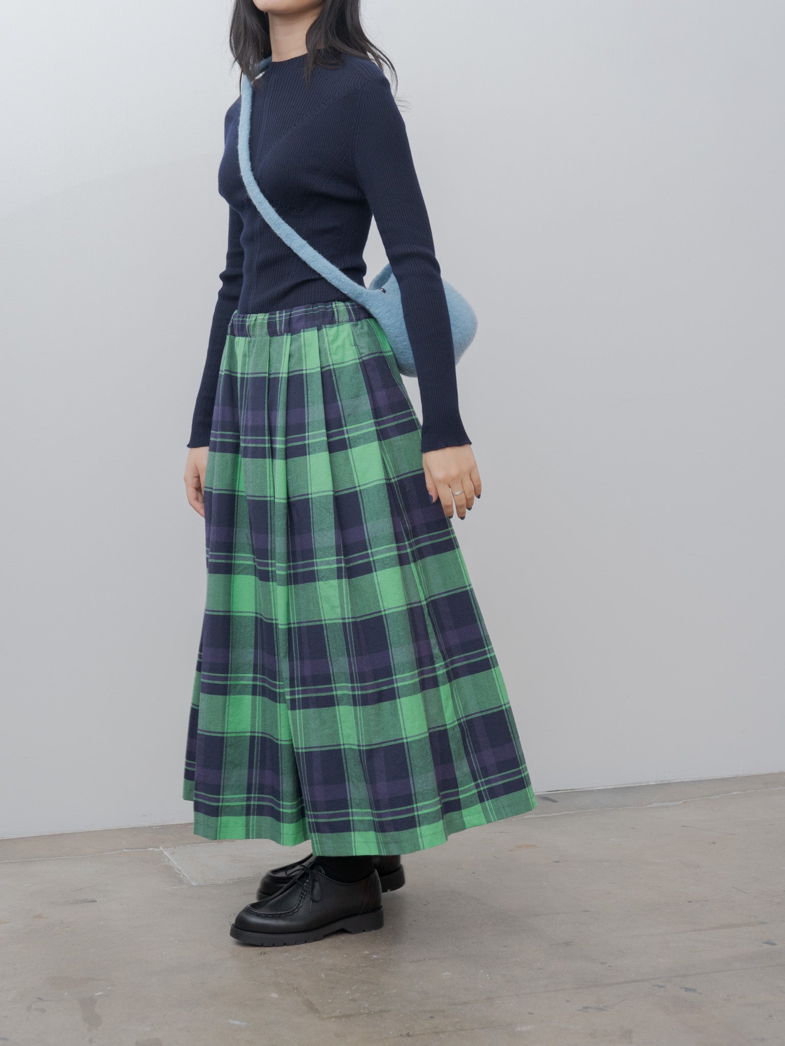 Namu Shop - Veritecoeur Tuck Skirt - Green Check