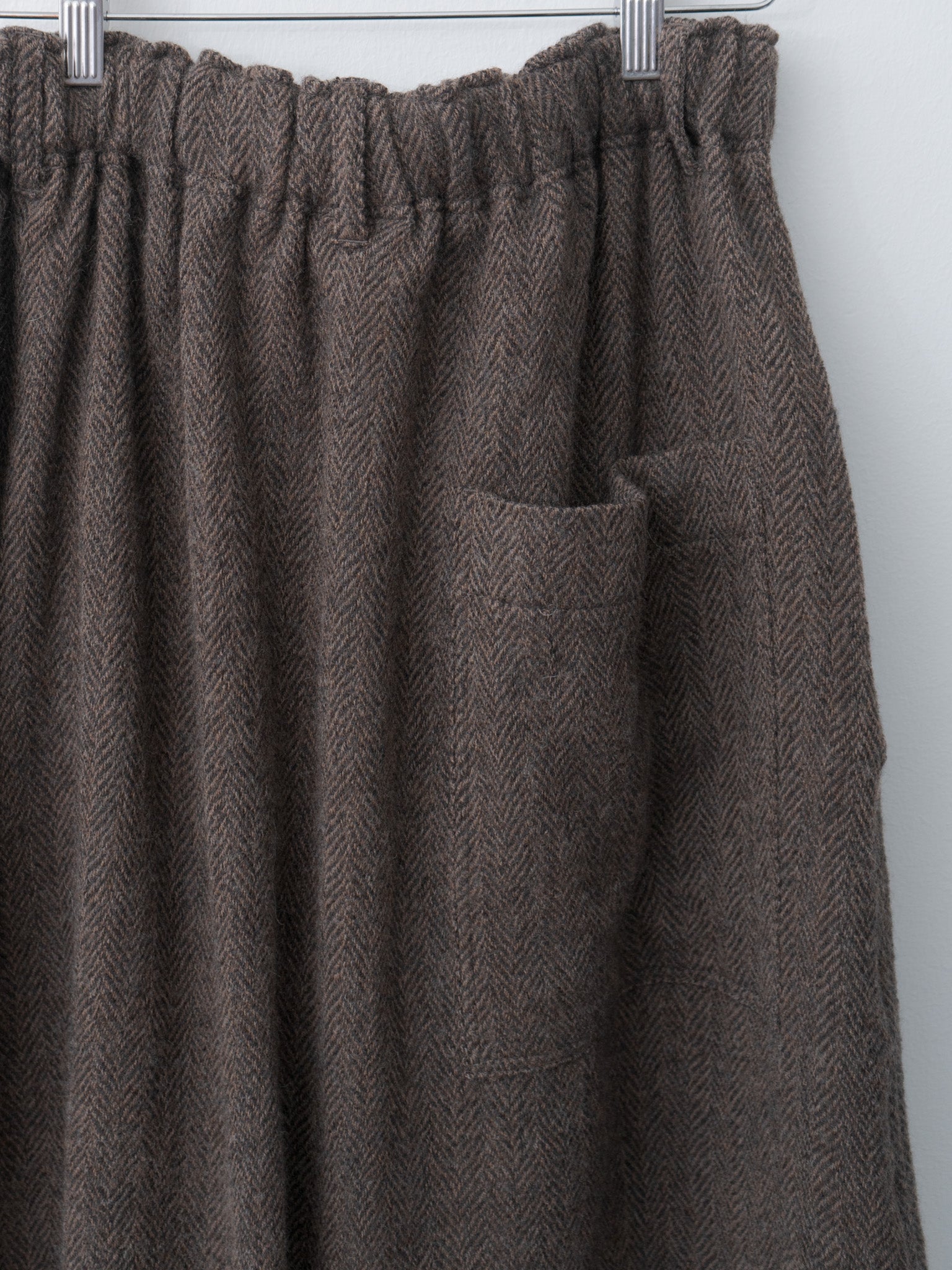 Namu Shop - Ichi Antiquites Herringbone Skirt - Brown