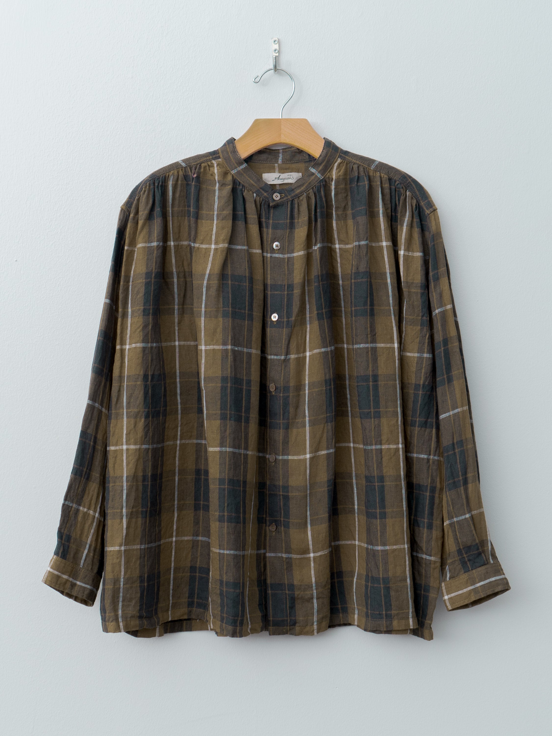 Namu Shop - Ichi Antiquites Linen Tartan Shirt - Brown
