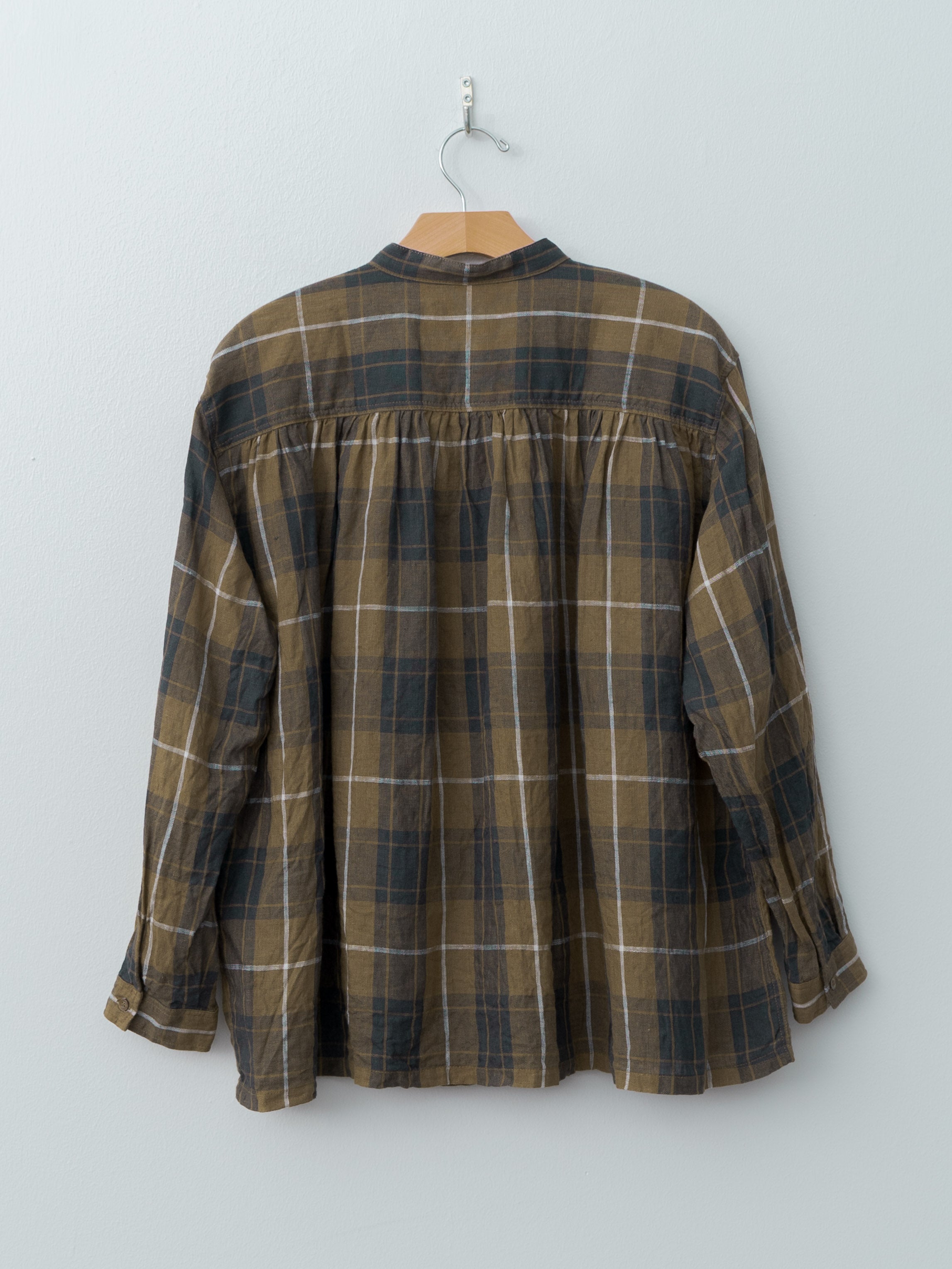 Namu Shop - Ichi Antiquites Linen Tartan Shirt - Brown