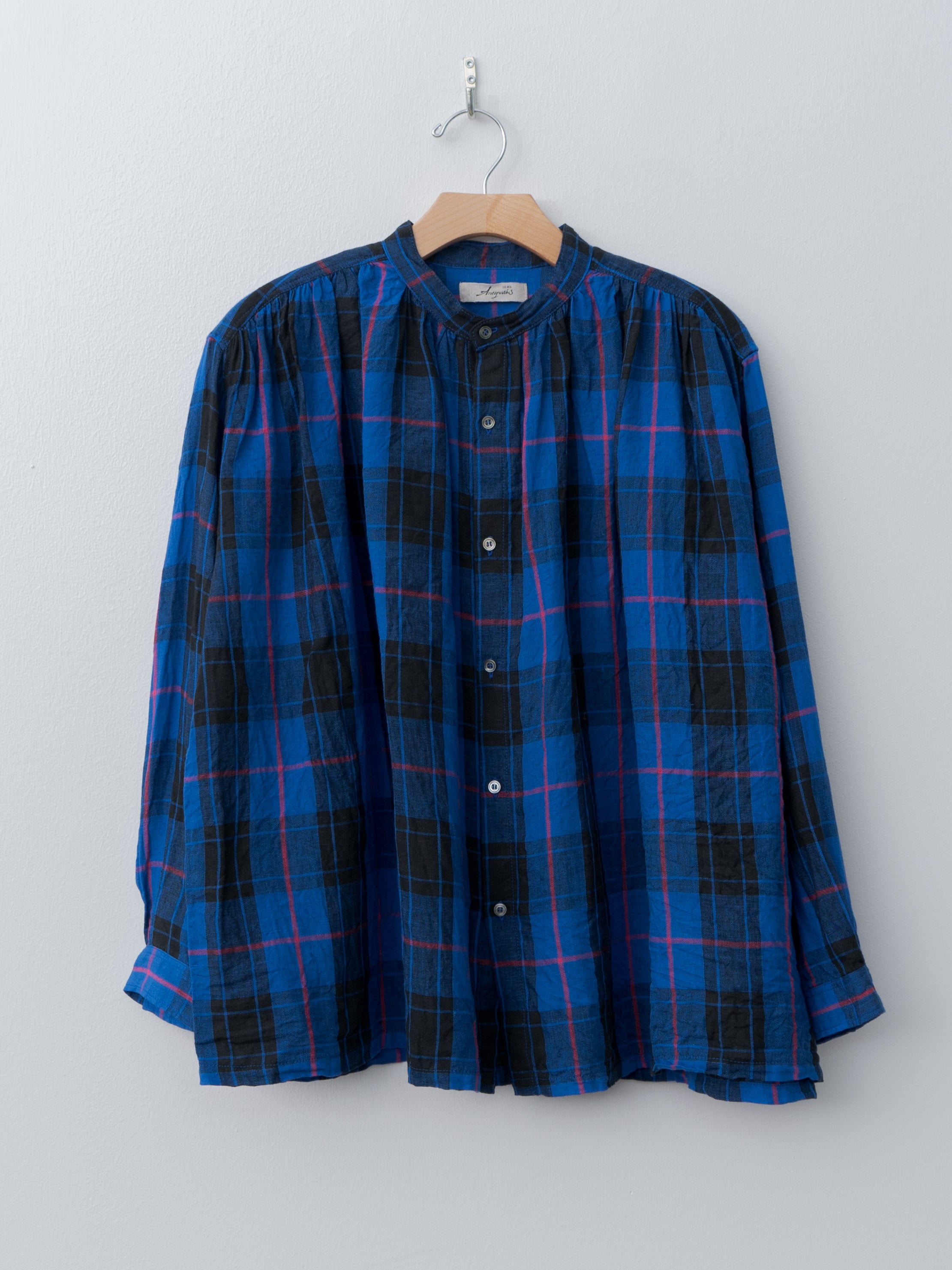 Namu Shop - Ichi Antiquites Linen Tartan Shirt - Blue