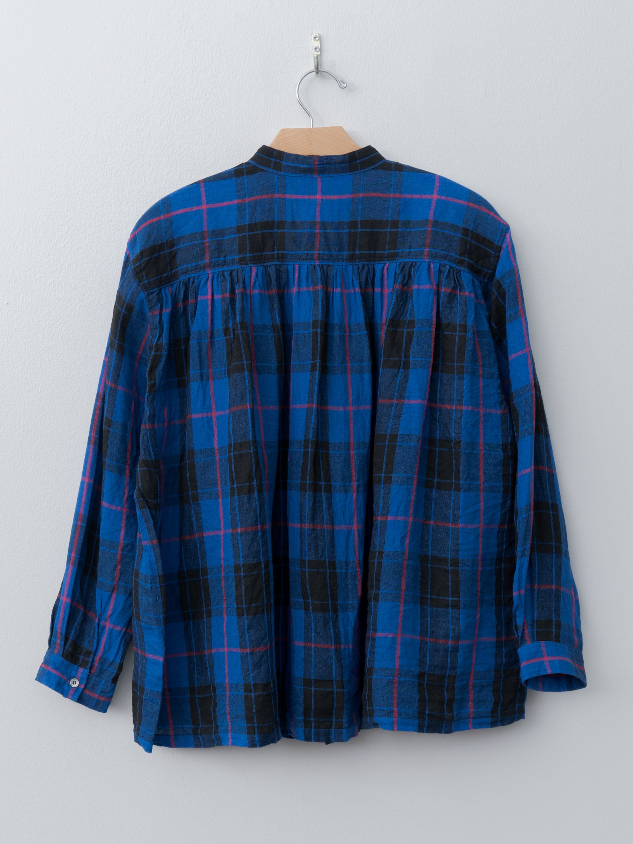 Namu Shop - Ichi Antiquites Linen Tartan Shirt - Blue