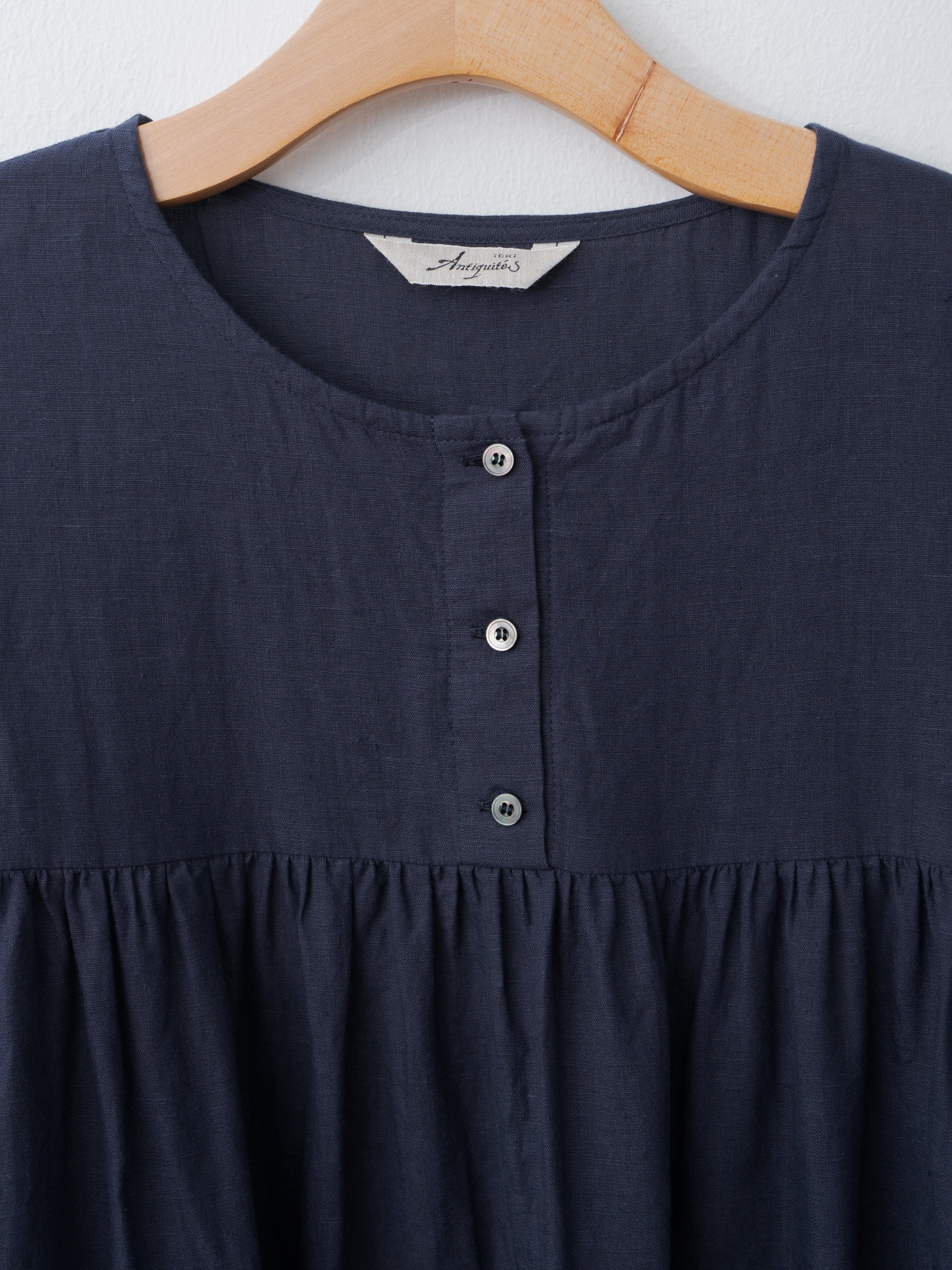 Namu Shop - Ichi Antiquites Linen Dress - Navy