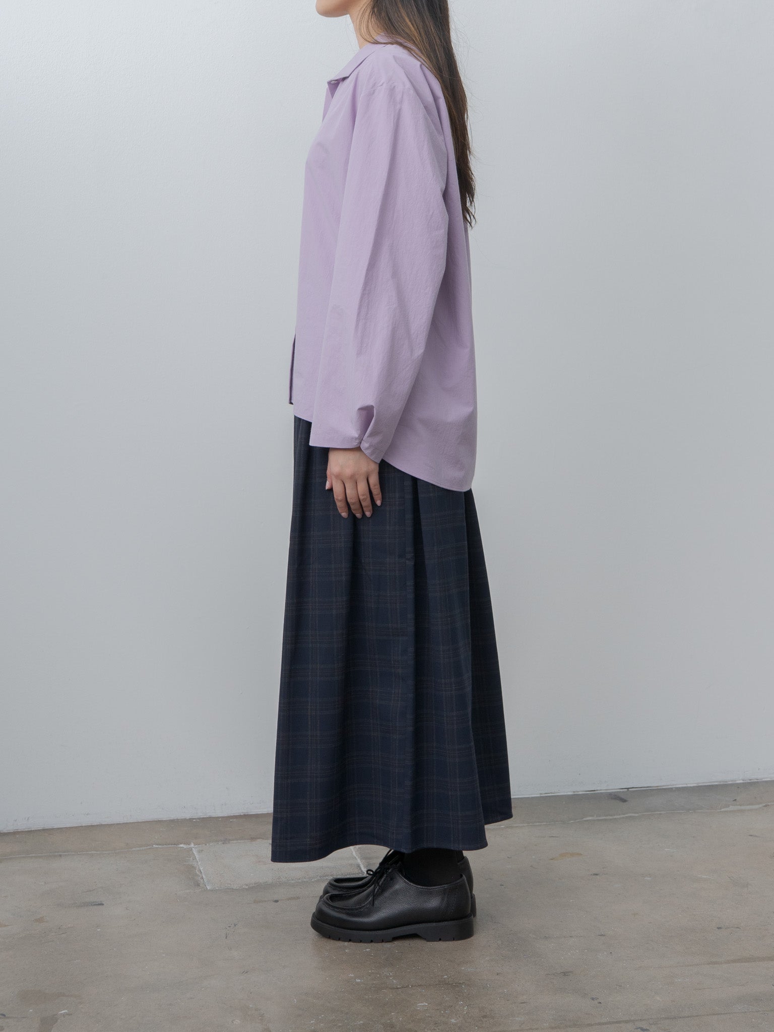 Namu Shop - Eleph Wide Skirt - Navy Check